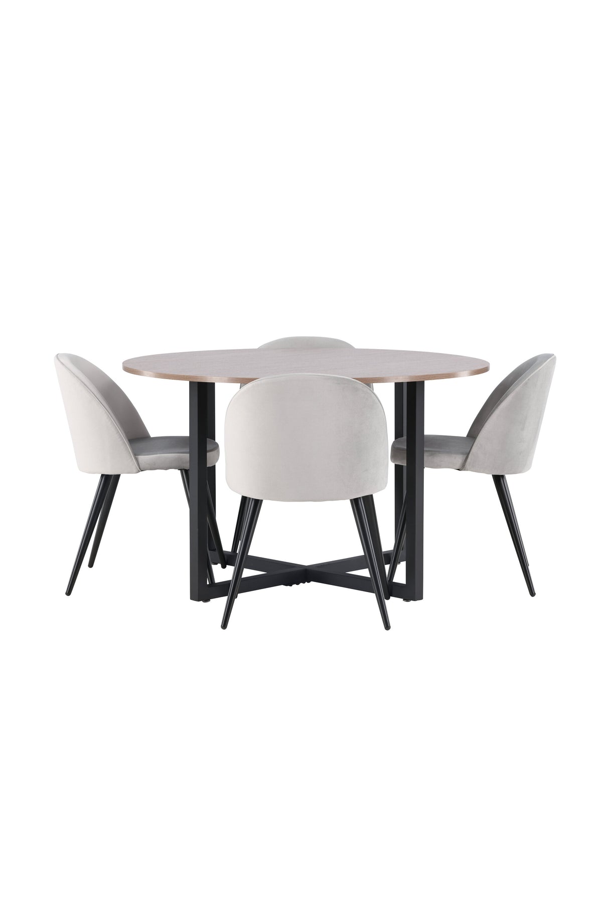 Durango Esszimmerset + Velvet ⌀120cm/4St. in Schwarzgrau präsentiert im Onlineshop von KAQTU Design AG. Esszimmerset ist von Venture Home