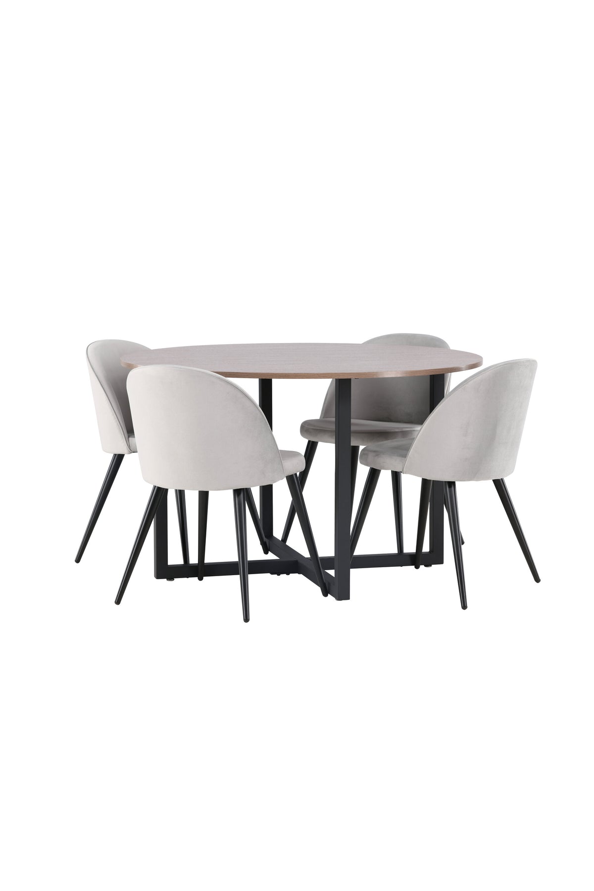 Durango Esszimmerset + Velvet ⌀120cm/4St. in Schwarzgrau präsentiert im Onlineshop von KAQTU Design AG. Esszimmerset ist von Venture Home