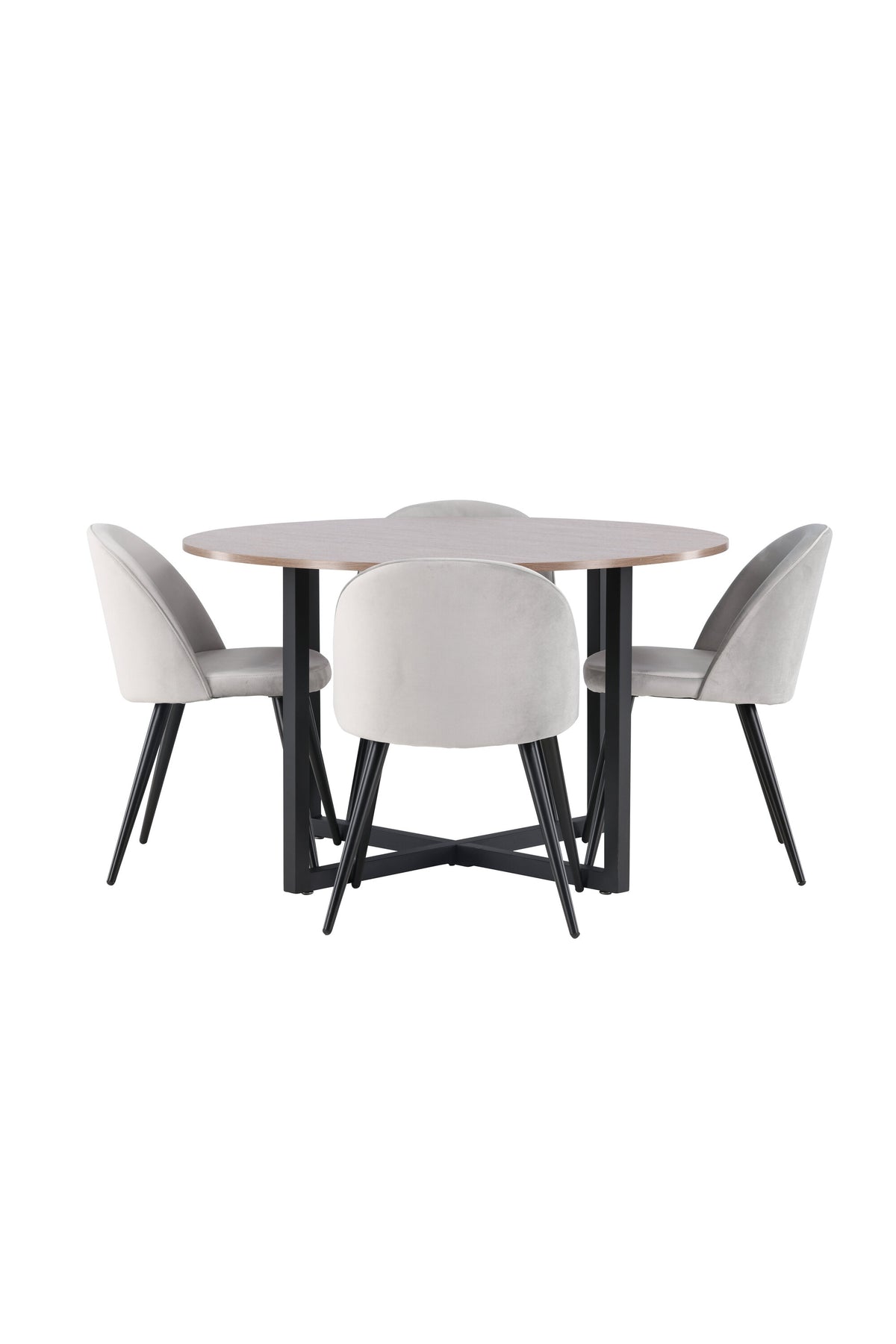 Durango Esszimmerset + Velvet ⌀120cm/4St. in Schwarzgrau präsentiert im Onlineshop von KAQTU Design AG. Esszimmerset ist von Venture Home