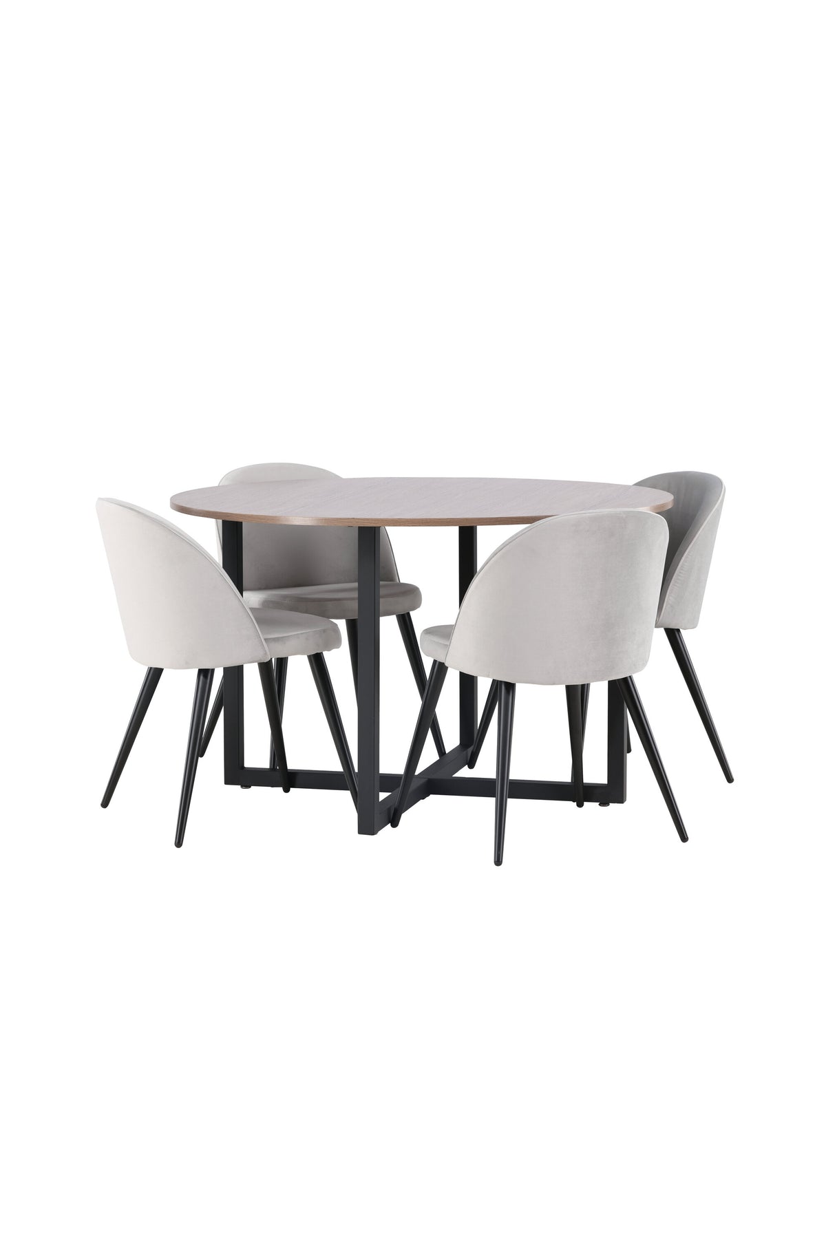 Durango Esszimmerset + Velvet ⌀120cm/4St. in Schwarzgrau präsentiert im Onlineshop von KAQTU Design AG. Esszimmerset ist von Venture Home