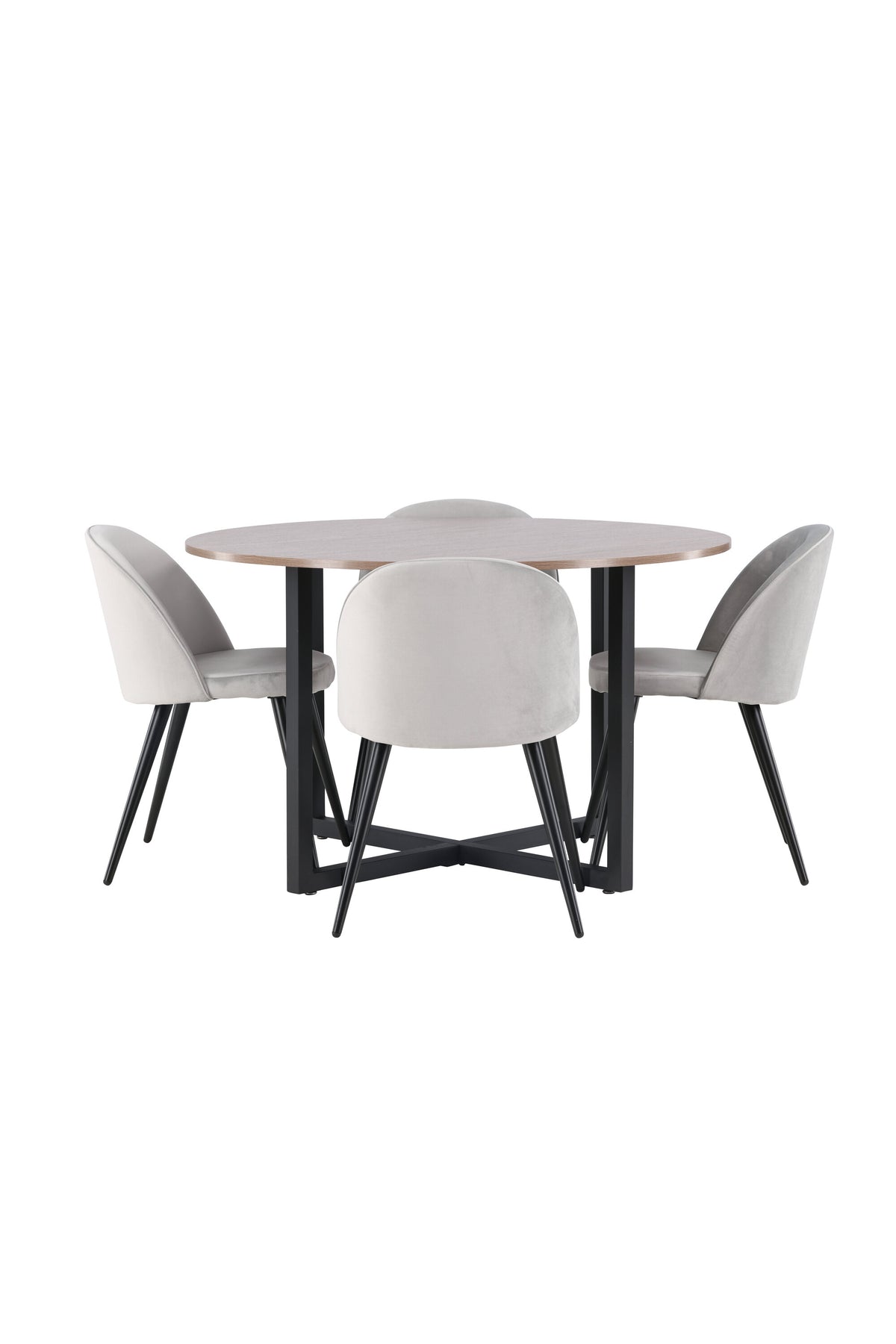 Durango Esszimmerset + Velvet ⌀120cm/4St. in Schwarzgrau präsentiert im Onlineshop von KAQTU Design AG. Esszimmerset ist von Venture Home