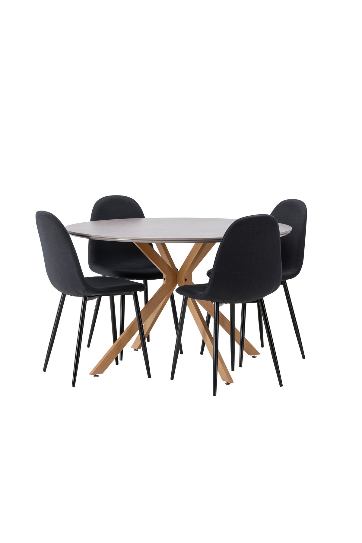 Piazza Esstisch + 4 x Polar Esszimmerstuhl in Schwarz präsentiert im Onlineshop von KAQTU Design AG. Esszimmerset ist von Venture Home