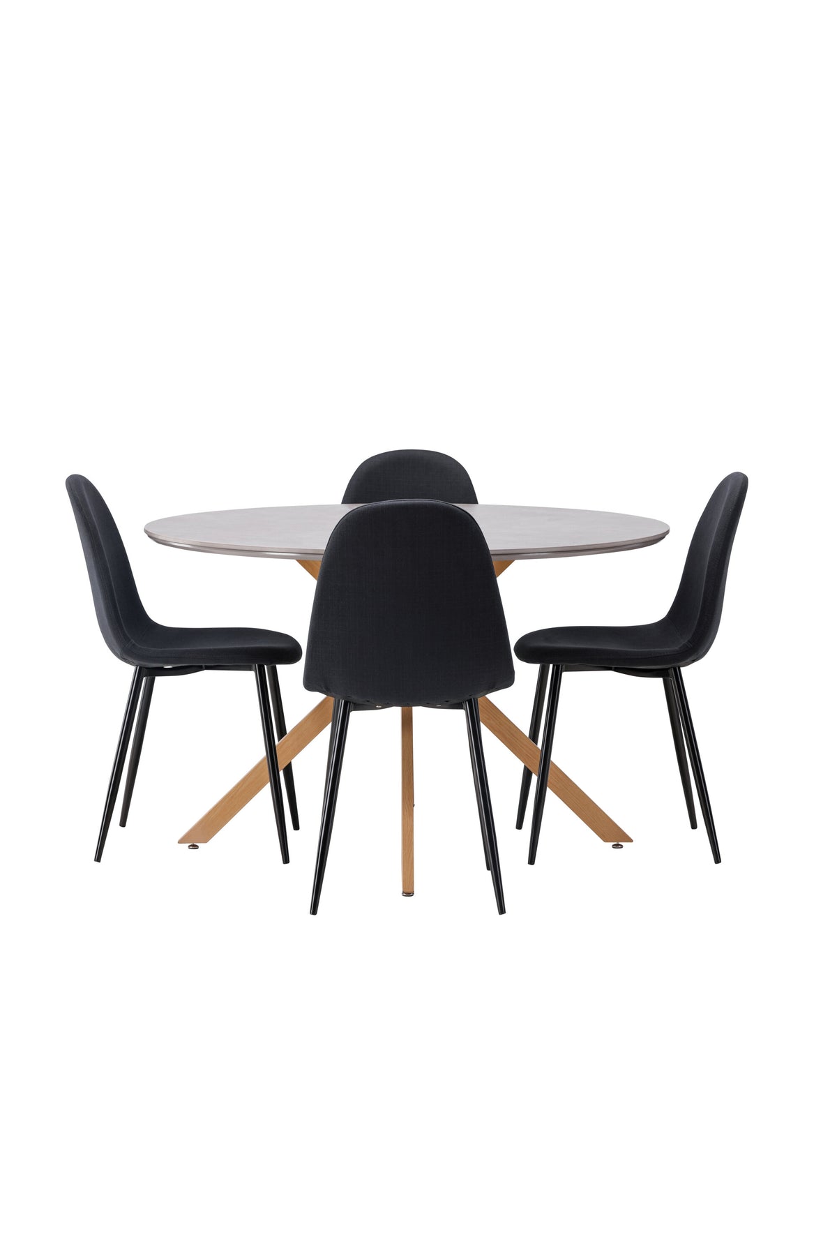 Piazza Esstisch + 4 x Polar Esszimmerstuhl in Schwarz präsentiert im Onlineshop von KAQTU Design AG. Esszimmerset ist von Venture Home