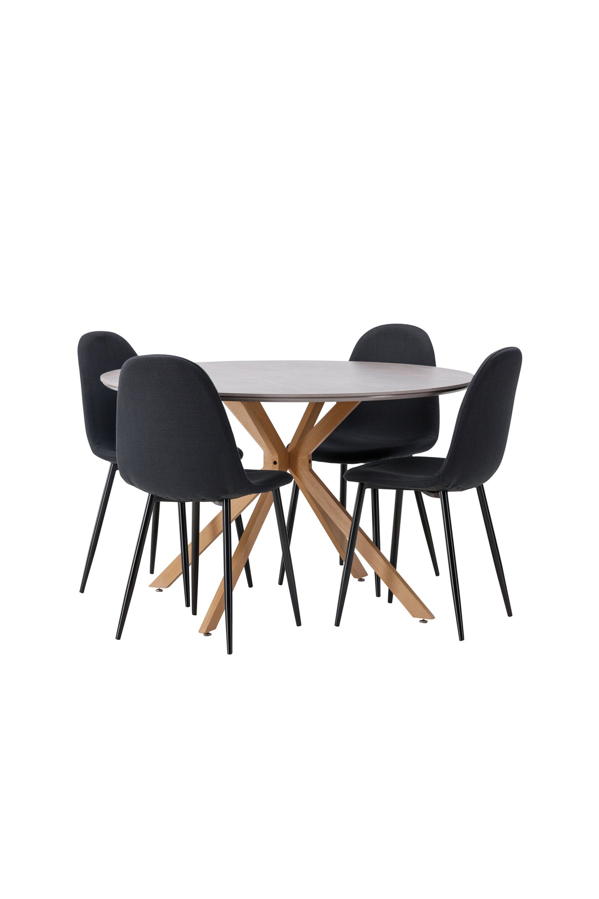 Piazza Esstisch + 4 x Polar Esszimmerstuhl in Schwarz präsentiert im Onlineshop von KAQTU Design AG. Esszimmerset ist von Venture Home