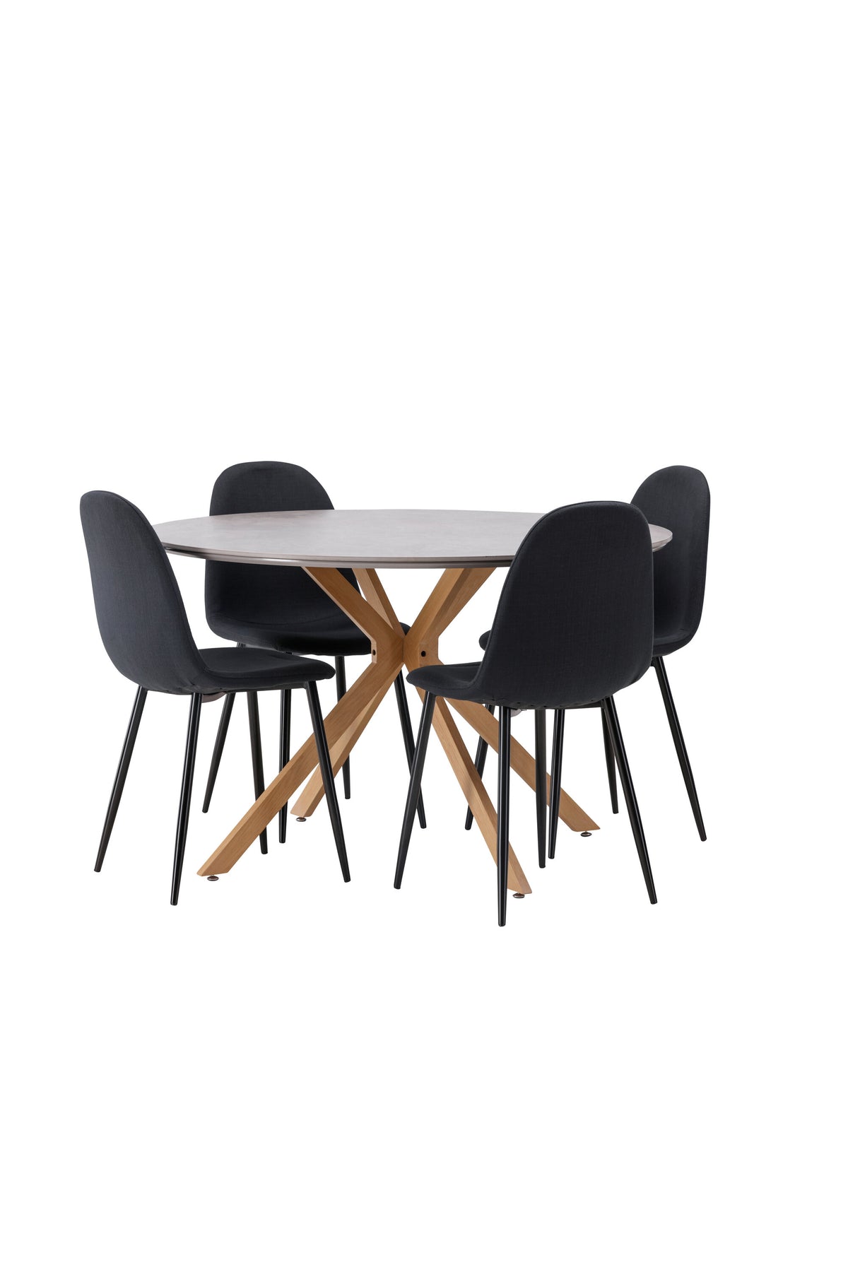 Piazza Esstisch + 4 x Polar Esszimmerstuhl in Schwarz präsentiert im Onlineshop von KAQTU Design AG. Esszimmerset ist von Venture Home