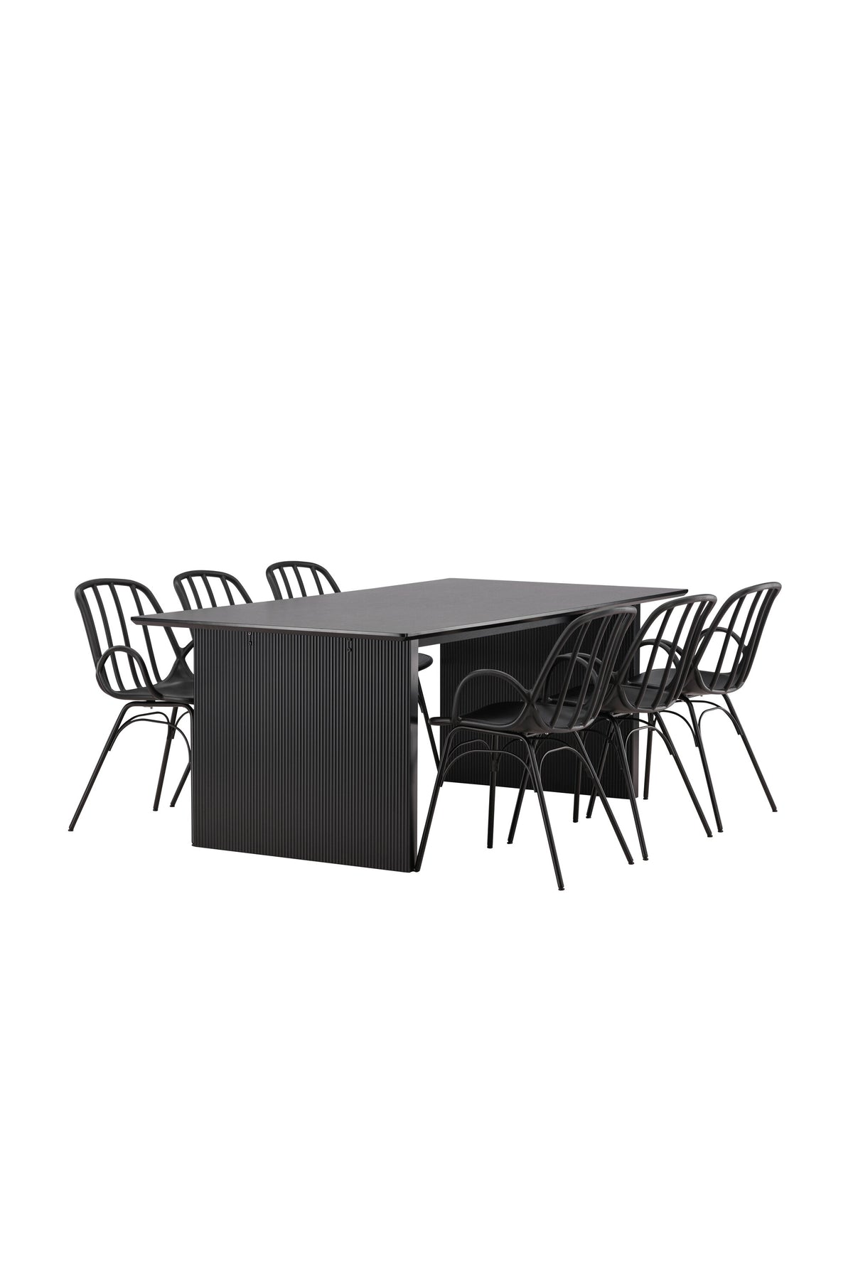 Vail Esszimmerset + Dyrön 200cm/6St. in Schwarz präsentiert im Onlineshop von KAQTU Design AG. Esszimmerset ist von Venture Home