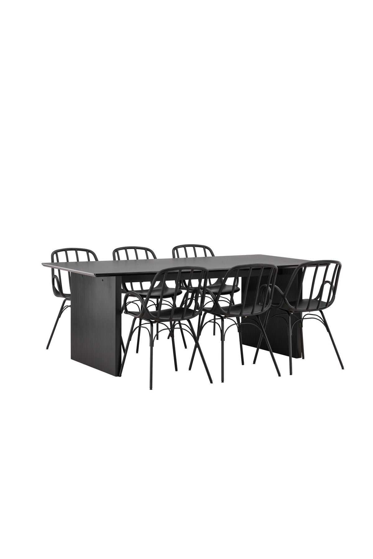 Vail Esszimmerset + Dyrön 200cm/6St. in Schwarz präsentiert im Onlineshop von KAQTU Design AG. Esszimmerset ist von Venture Home