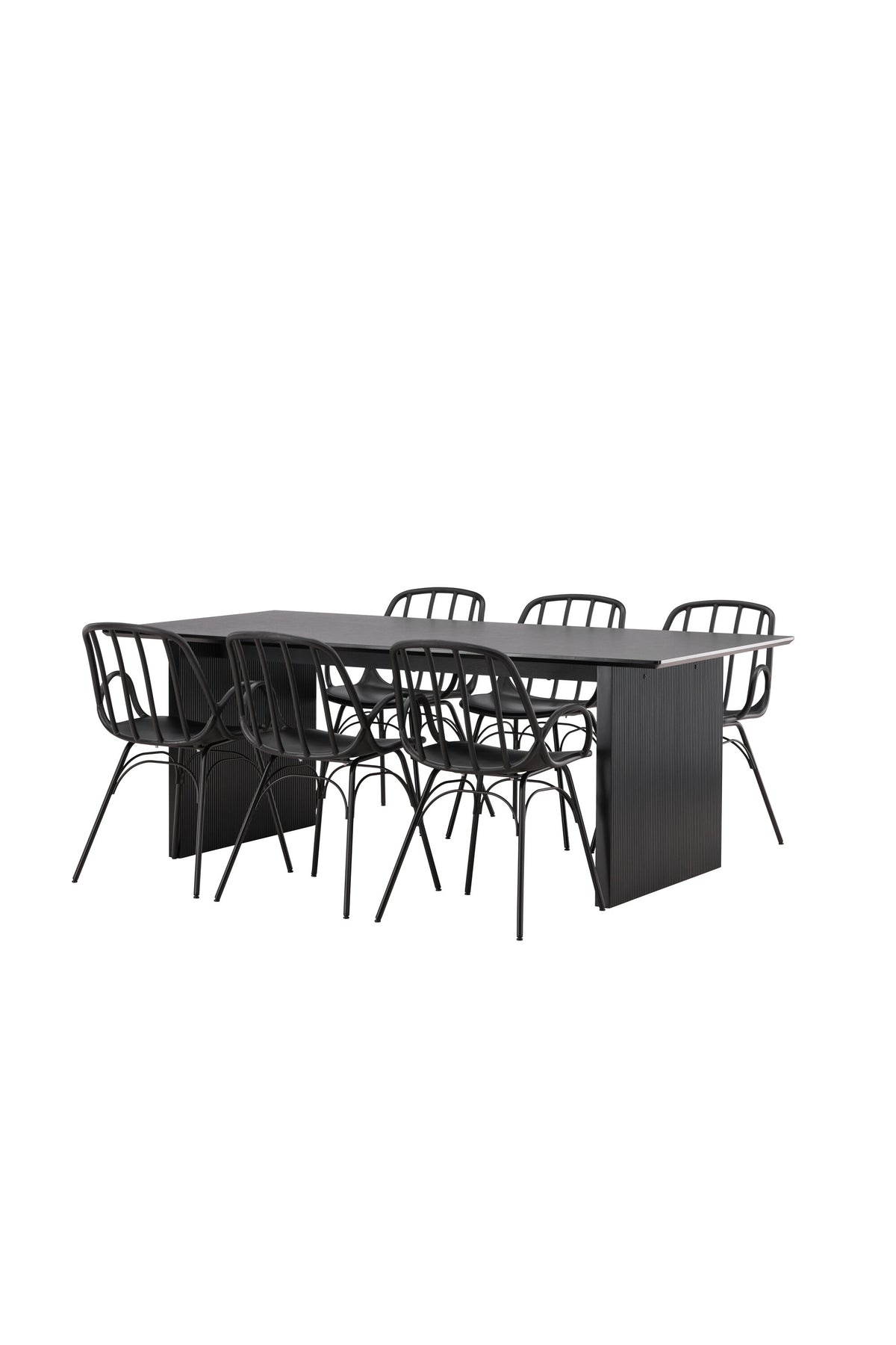 Vail Esszimmerset + Dyrön 200cm/6St. in Schwarz präsentiert im Onlineshop von KAQTU Design AG. Esszimmerset ist von Venture Home