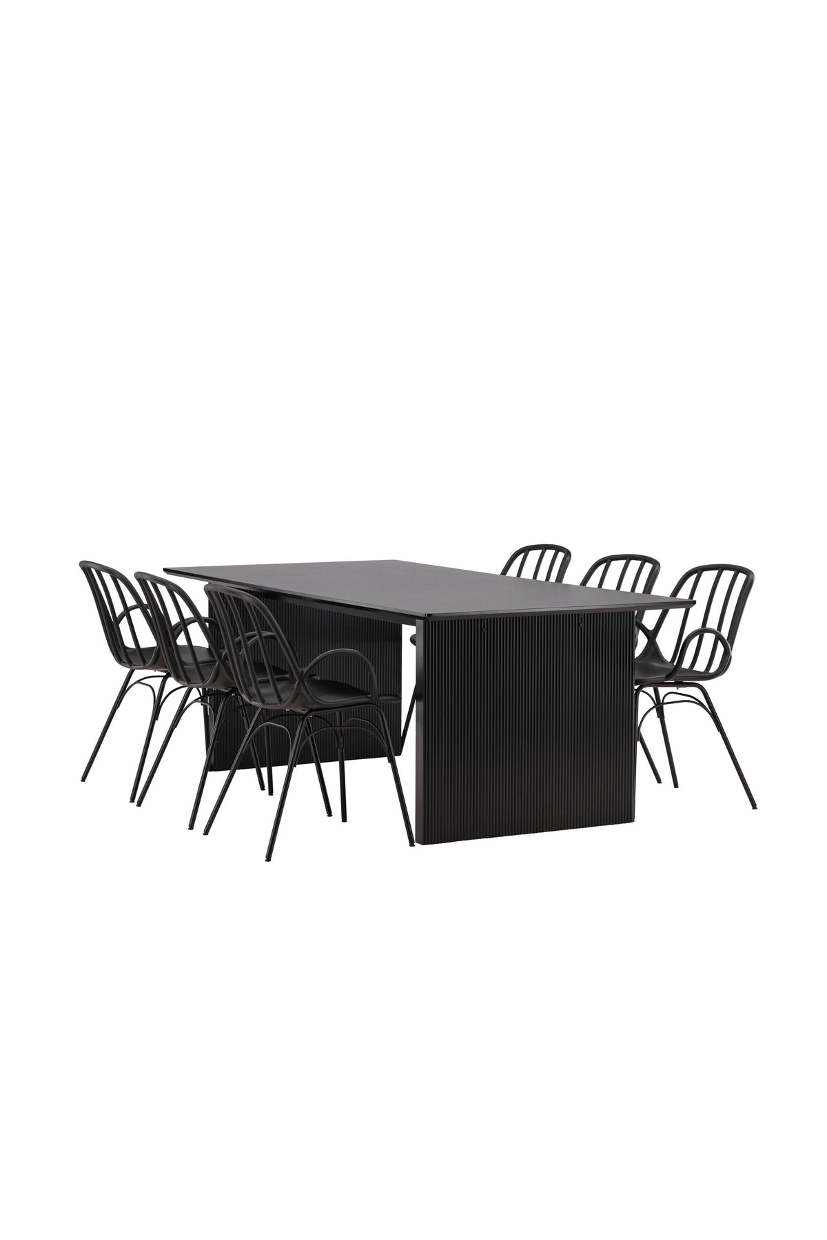 Vail Esszimmerset + Dyrön 200cm/6St. in Schwarz präsentiert im Onlineshop von KAQTU Design AG. Esszimmerset ist von Venture Home