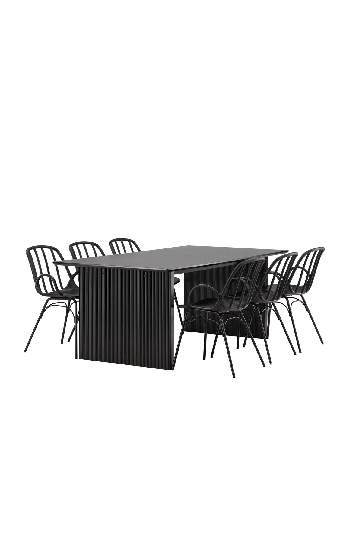Vail Esszimmerset + Dyrön 200cm/6St. in Schwarz präsentiert im Onlineshop von KAQTU Design AG. Esszimmerset ist von Venture Home