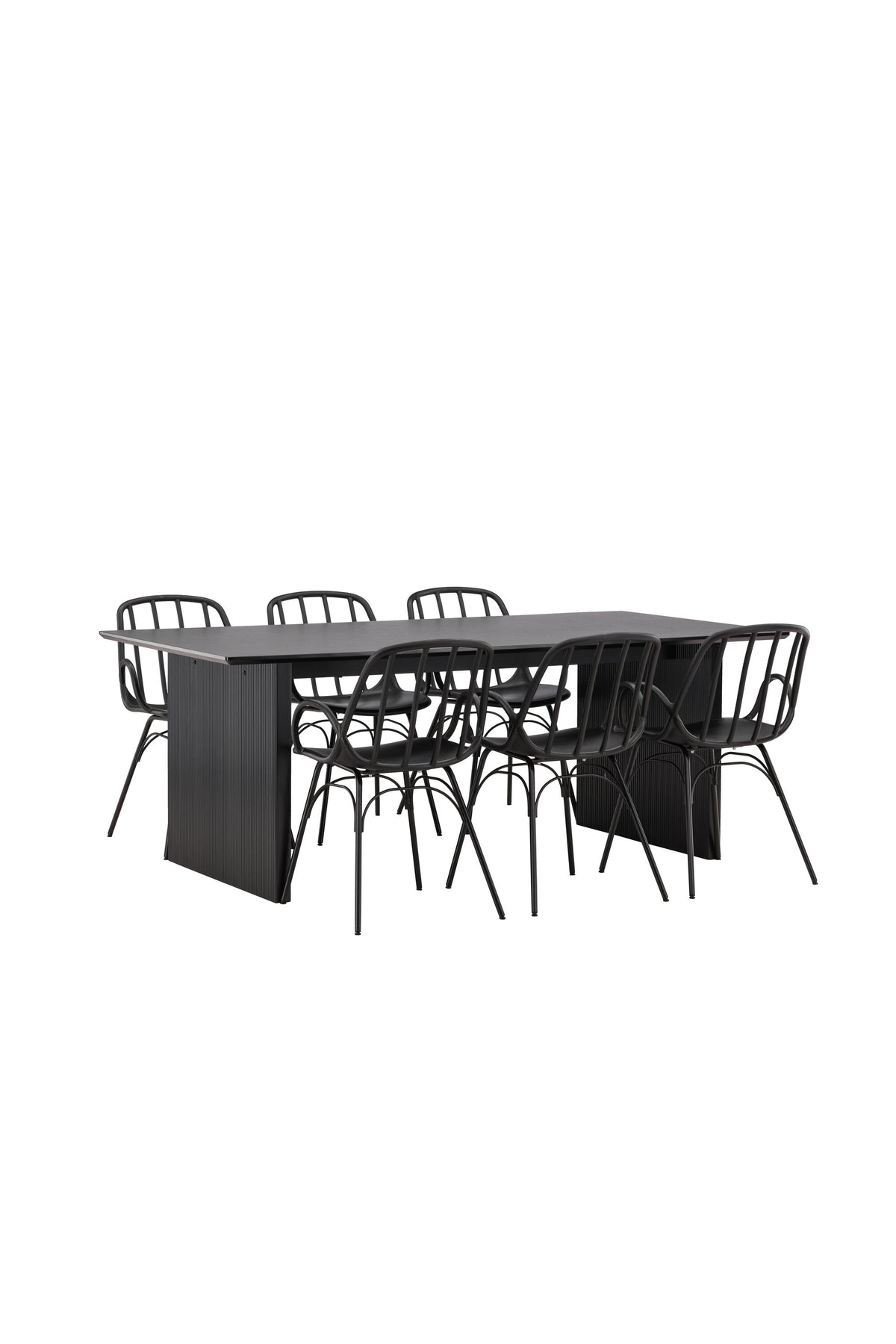 Vail Esszimmerset + Dyrön 200cm/6St. in Schwarz präsentiert im Onlineshop von KAQTU Design AG. Esszimmerset ist von Venture Home
