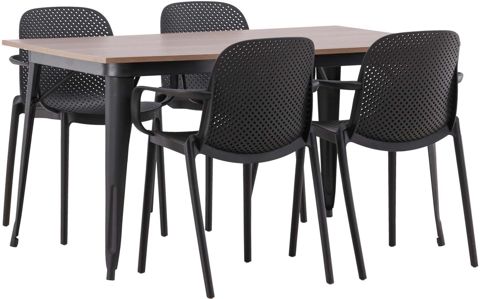 Stilvolles Tempe Esszimmerset 140cm mit 4 Stühlen von Venture Home.