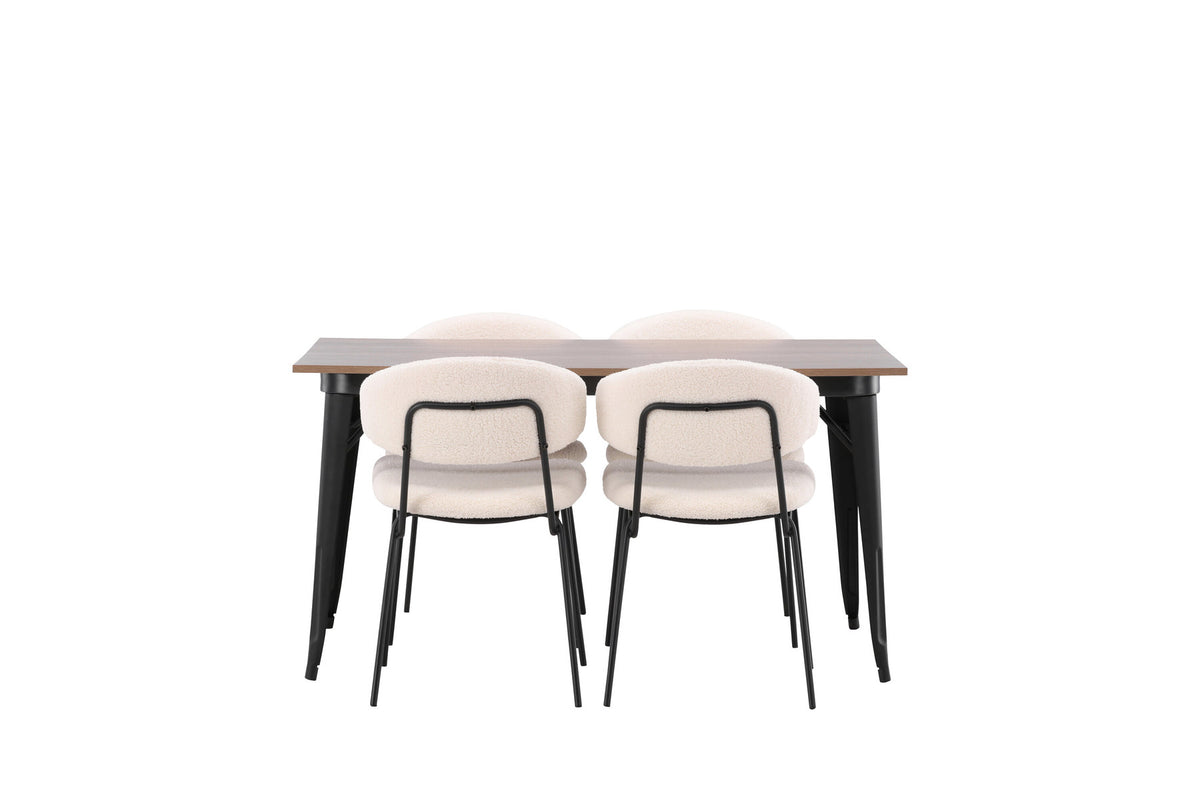 Tempe Esszimmerset + Chico 140cm/4St. in Weiss präsentiert im Onlineshop von KAQTU Design AG. Esszimmerset ist von Venture Home