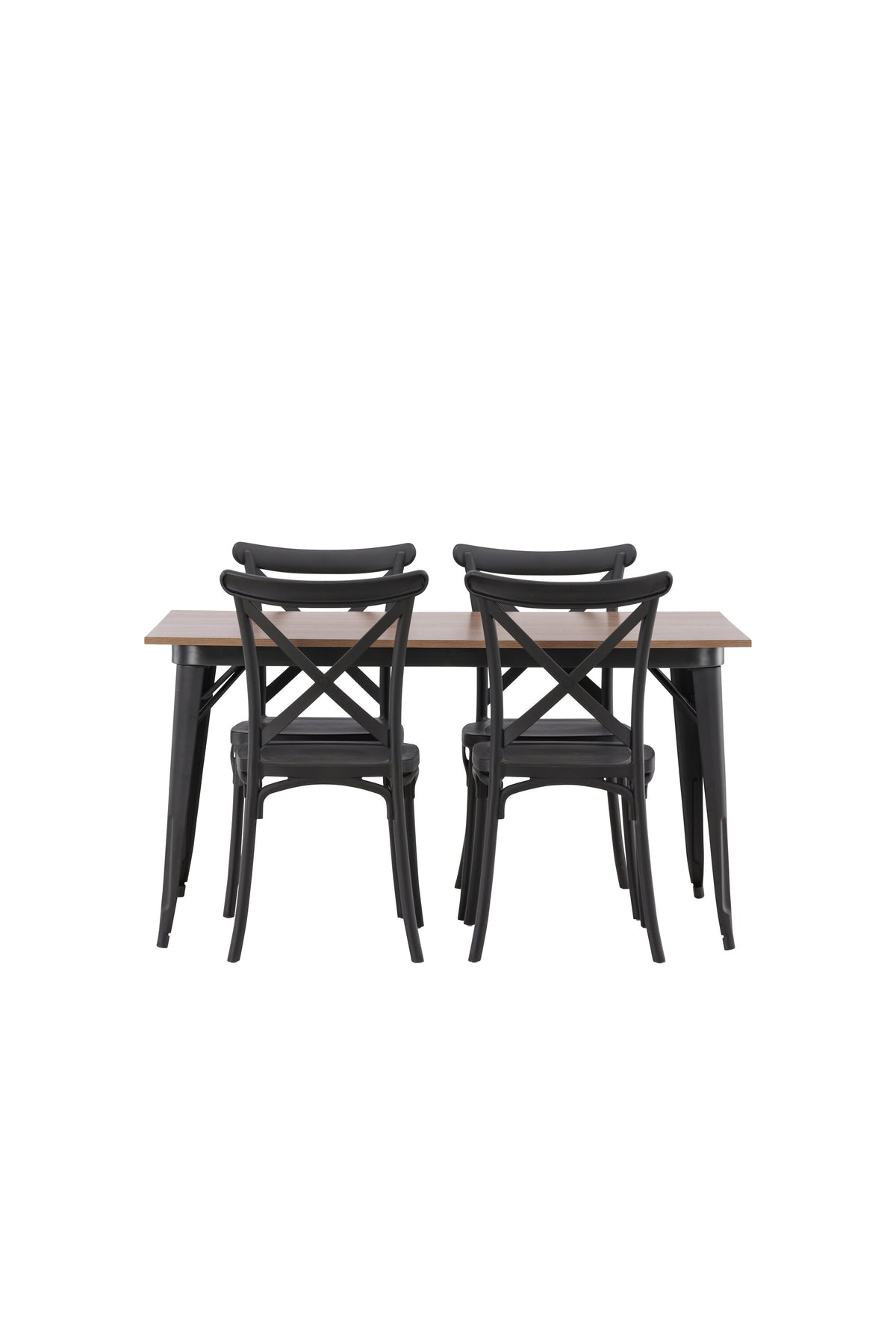 Tempe Esszimmerset + Crosett 140cm/4St. in Schwarz präsentiert im Onlineshop von KAQTU Design AG. Esszimmerset ist von Venture Home