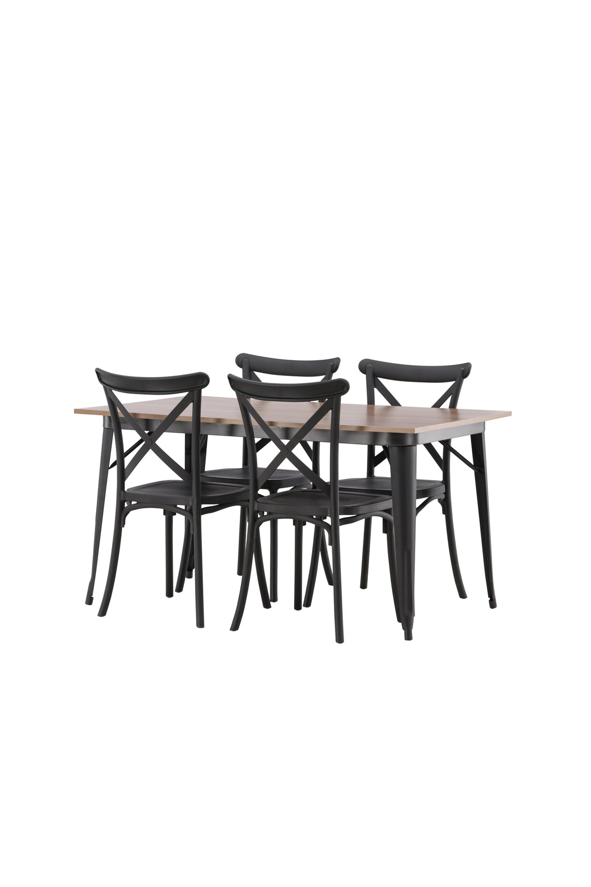 Tempe Esszimmerset + Crosett 140cm/4St. in Schwarz präsentiert im Onlineshop von KAQTU Design AG. Esszimmerset ist von Venture Home