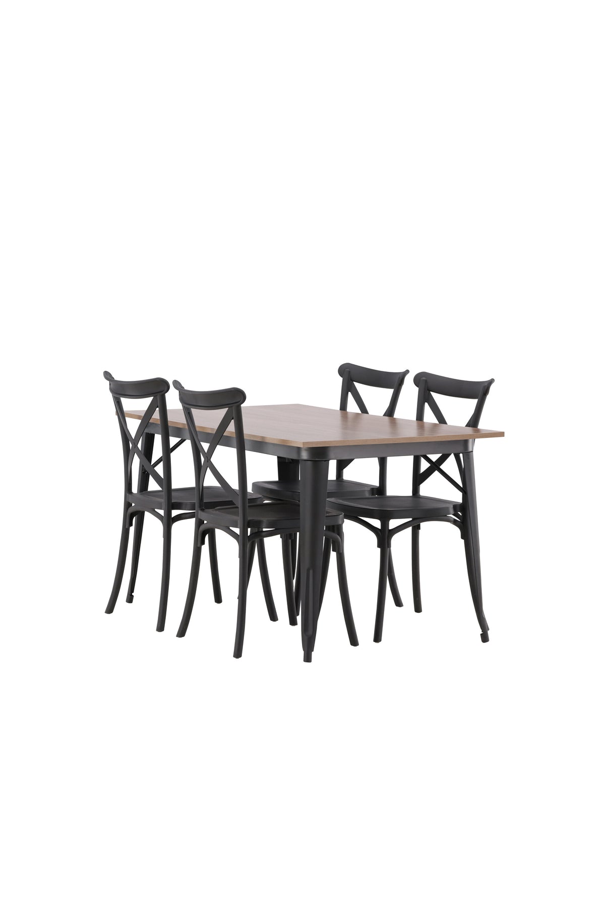 Tempe Esszimmerset + Crosett 140cm/4St. in Schwarz präsentiert im Onlineshop von KAQTU Design AG. Esszimmerset ist von Venture Home