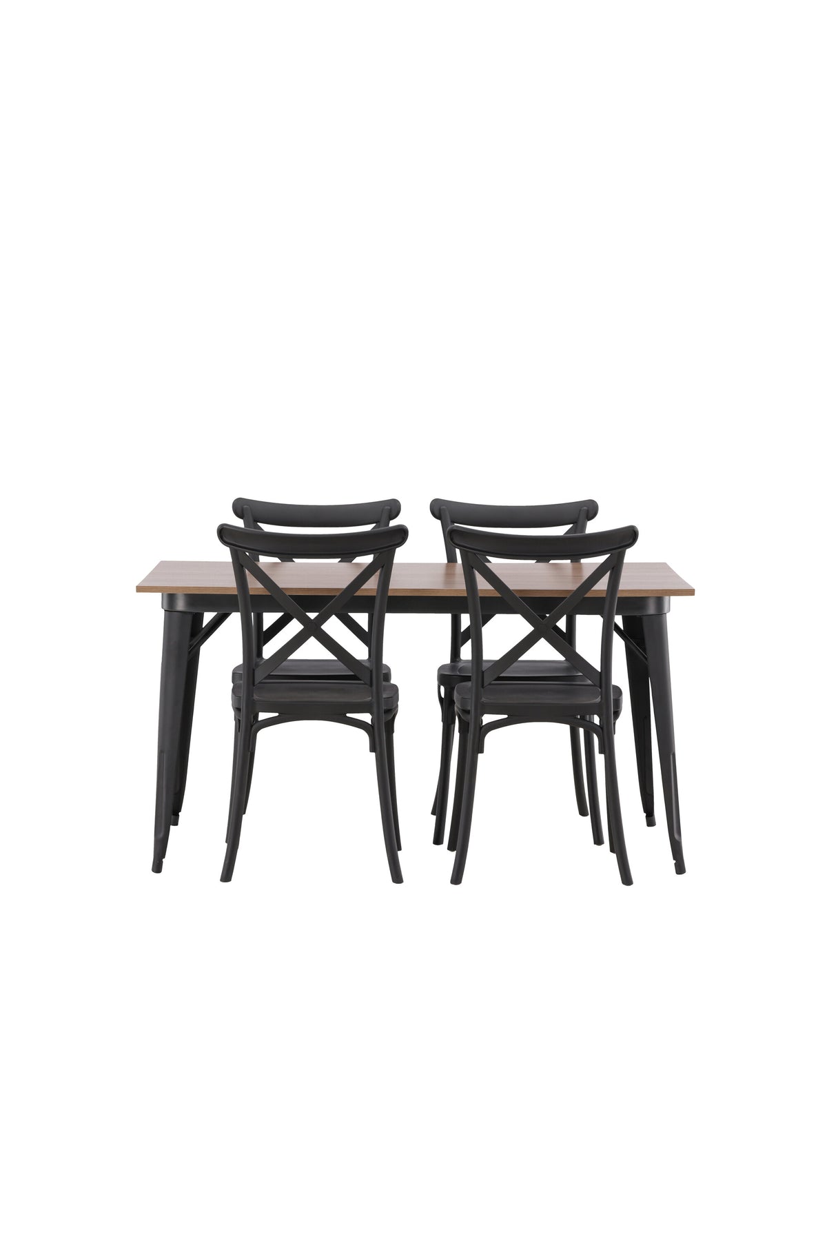 Tempe Esszimmerset + Crosett 140cm/4St. in Schwarz präsentiert im Onlineshop von KAQTU Design AG. Esszimmerset ist von Venture Home