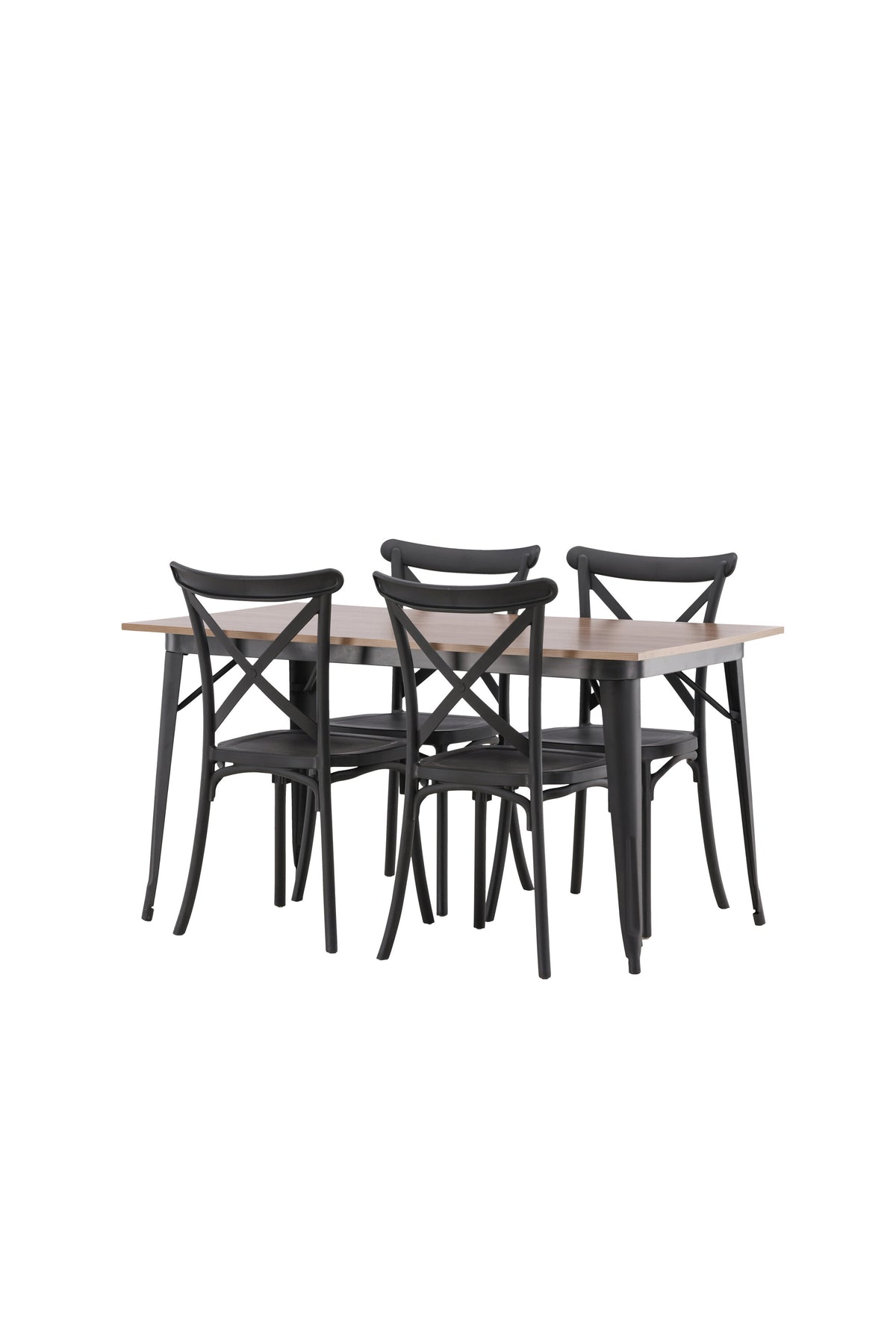 Tempe Esszimmerset + Crosett 140cm/4St. in Schwarz präsentiert im Onlineshop von KAQTU Design AG. Esszimmerset ist von Venture Home