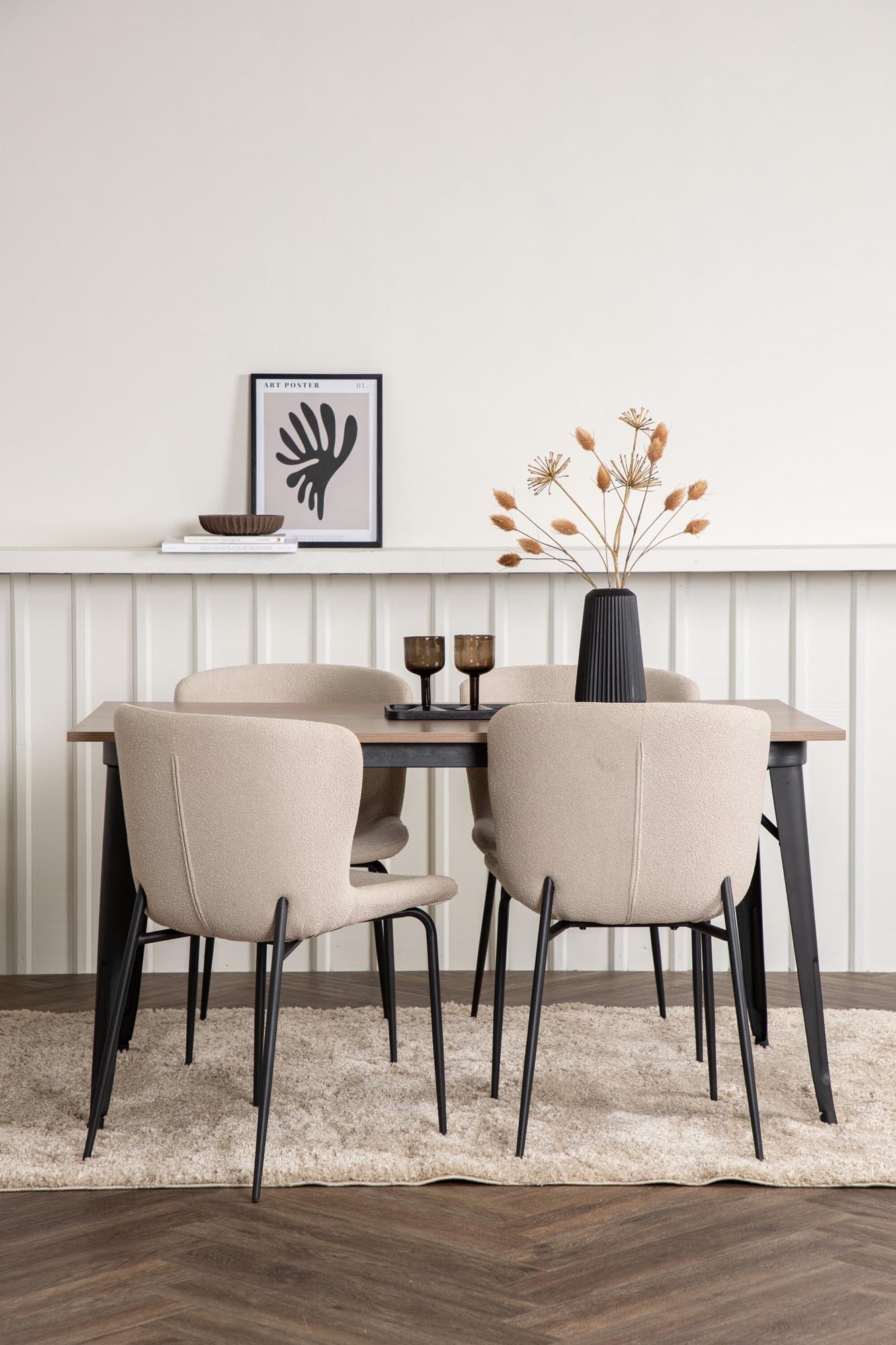 Erleben Sie das elegante Tempe Esszimmerset + Modesto 140cm/4St. von Venture Home – perfektes Design und Komfort für gesellige Abende.