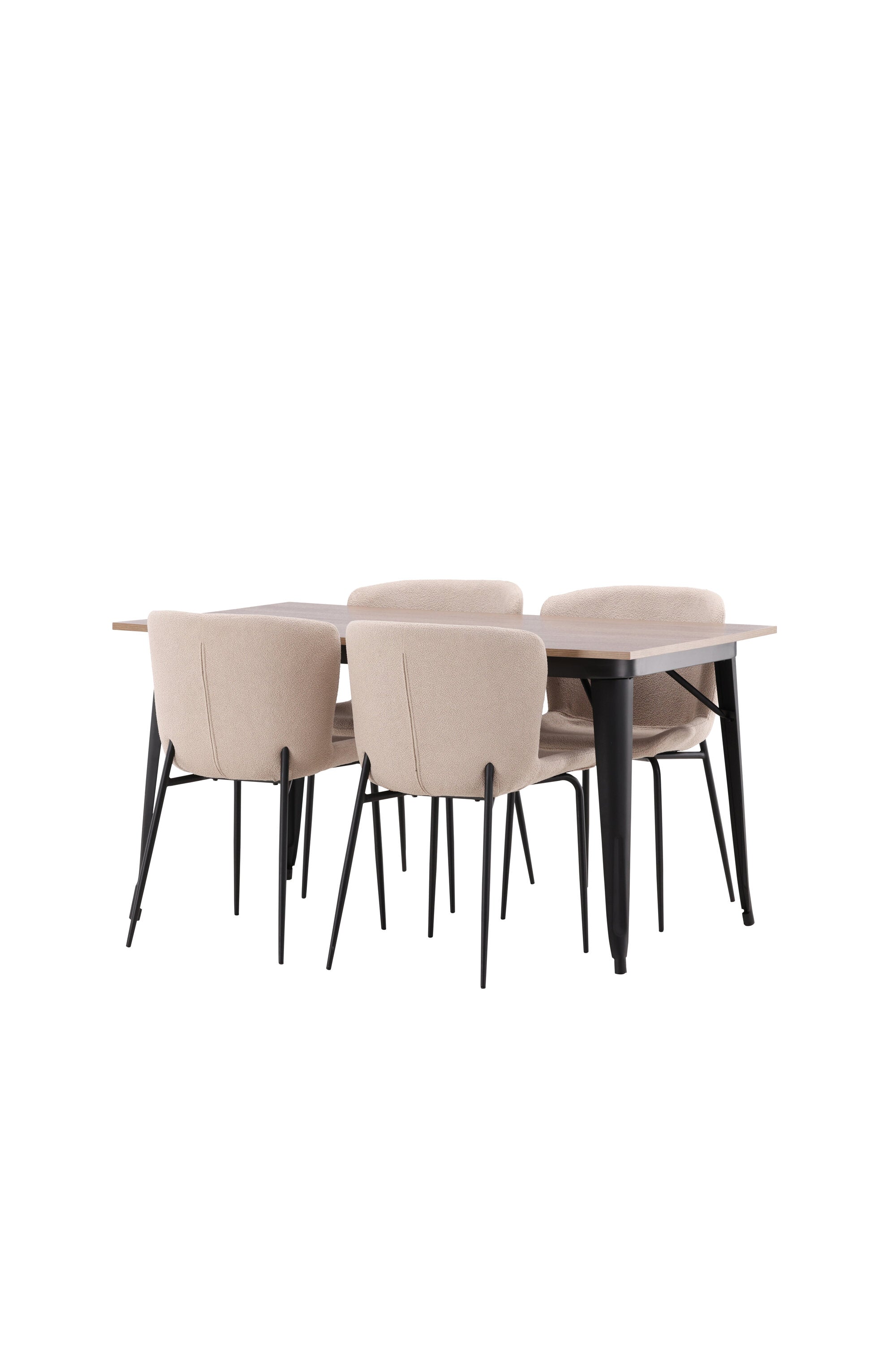 Tempe Esszimmerset + Modesto 140cm/4St. in Beige, Schwarz präsentiert im Onlineshop von KAQTU Design AG. Esszimmerset ist von Venture Home