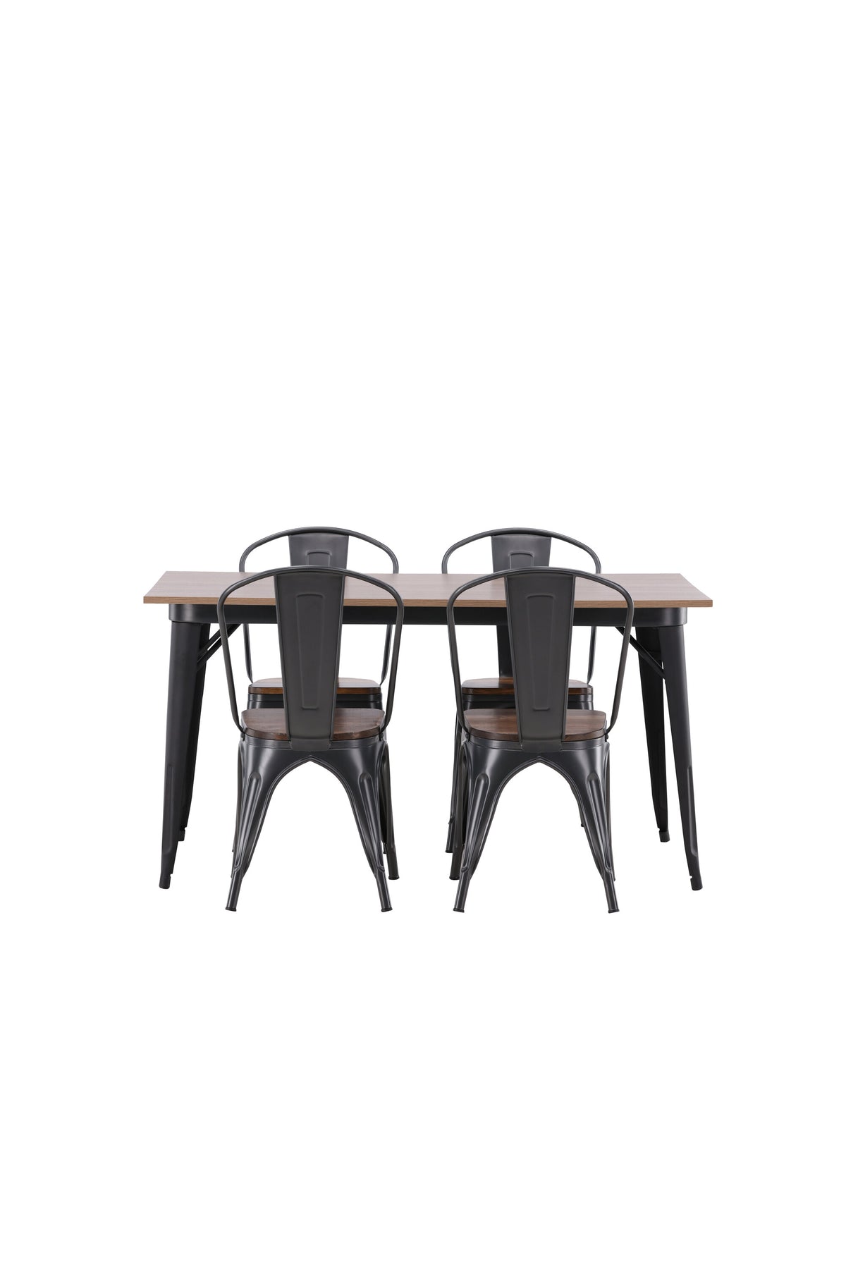 Tempe Esszimmerset + Tempe 140cm/4St. in Dunkelgrau, Walnuss präsentiert im Onlineshop von KAQTU Design AG. Esszimmerset ist von Venture Home