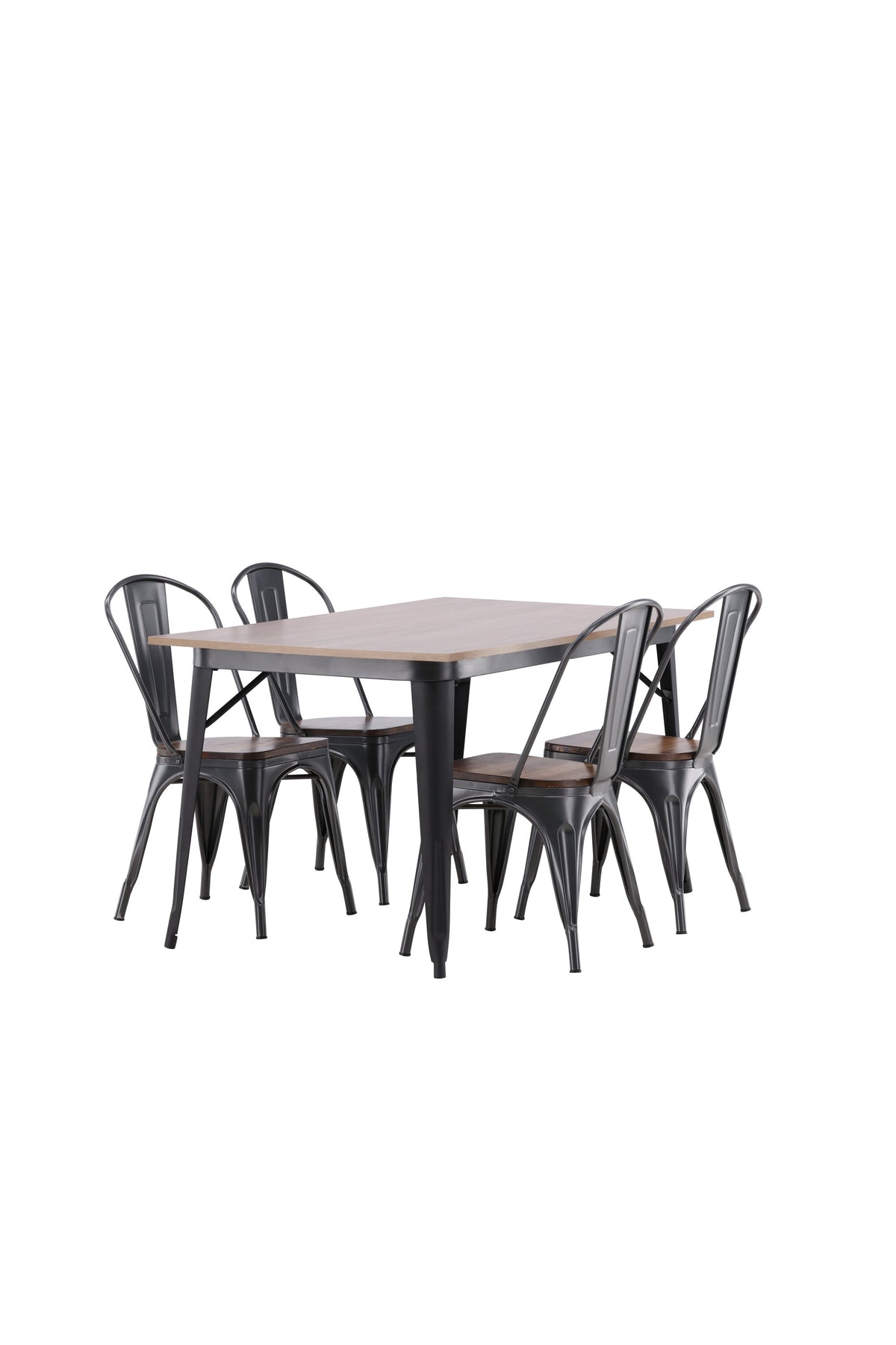 Tempe Esszimmerset + Tempe 140cm/4St. in Dunkelgrau, Walnuss präsentiert im Onlineshop von KAQTU Design AG. Esszimmerset ist von Venture Home