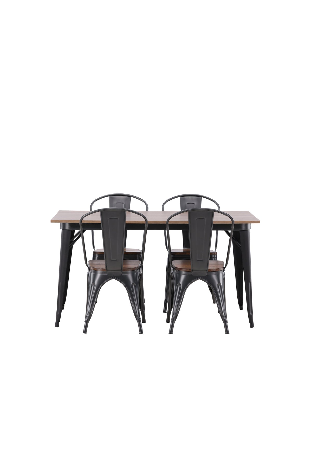 Tempe Esszimmerset + Tempe 140cm/4St. in Dunkelgrau, Walnuss präsentiert im Onlineshop von KAQTU Design AG. Esszimmerset ist von Venture Home