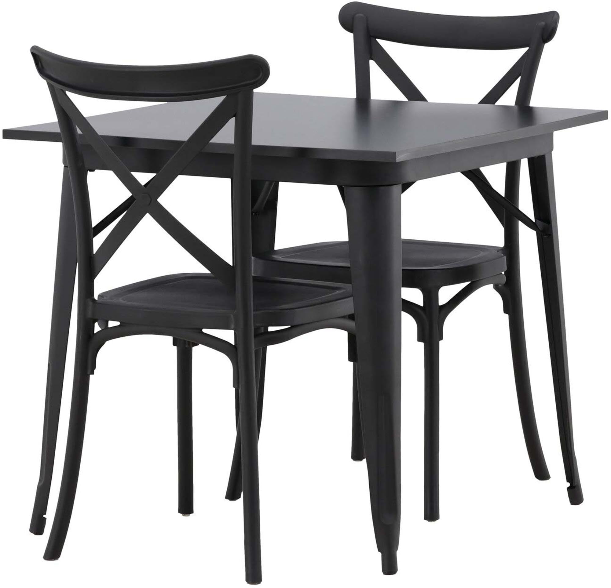 Stilvolles Esszimmerset Tempe mit Crosett-Stühlen, ideal für kleine Räume. Elegantes Design und hoher Komfort für unvergessliche Momente.