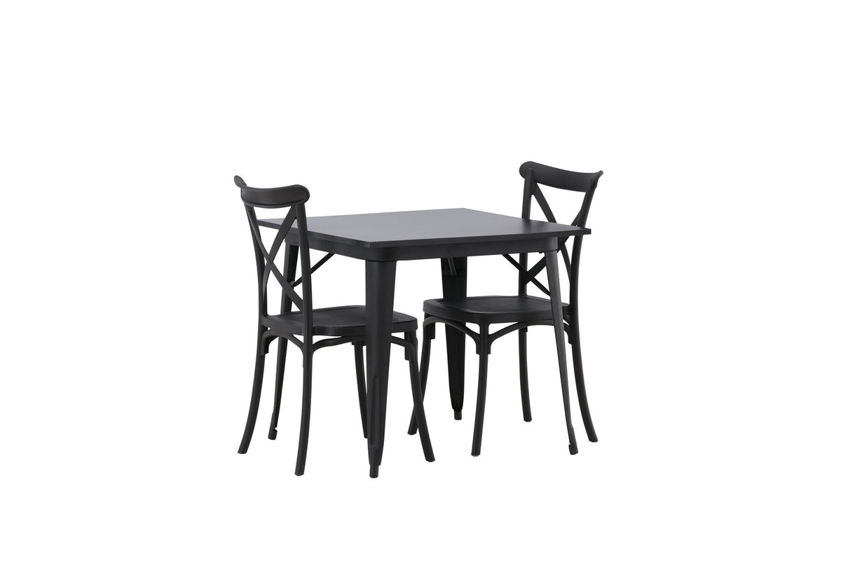 Tempe Esszimmerset + Crosett 80cm/2St. in Schwarz präsentiert im Onlineshop von KAQTU Design AG. Esszimmerset ist von Venture Home
