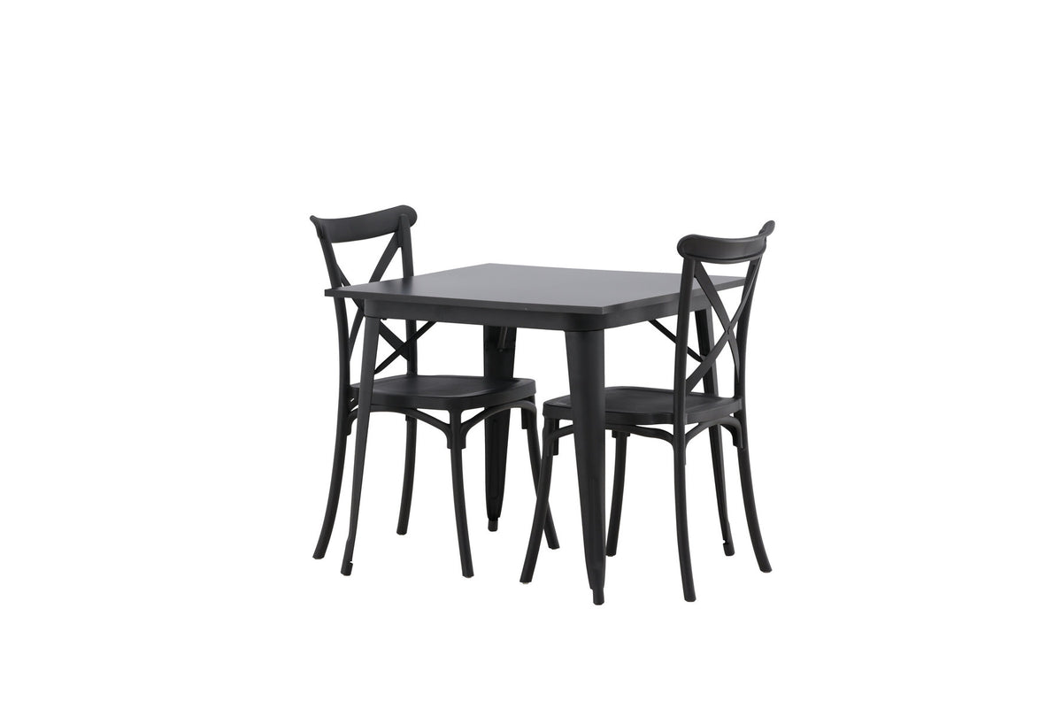 Tempe Esszimmerset + Crosett 80cm/2St. in Schwarz präsentiert im Onlineshop von KAQTU Design AG. Esszimmerset ist von Venture Home