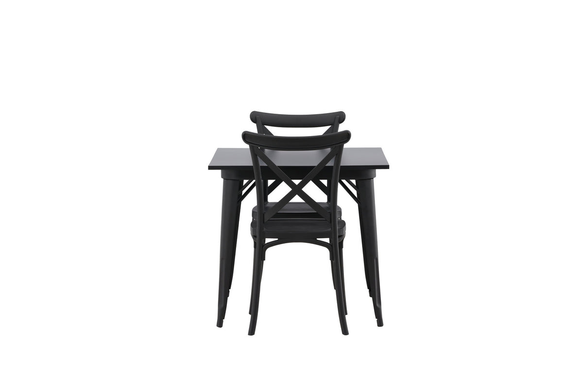 Tempe Esszimmerset + Crosett 80cm/2St. in Schwarz präsentiert im Onlineshop von KAQTU Design AG. Esszimmerset ist von Venture Home