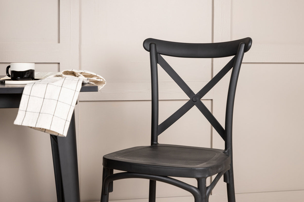 Tempe Esszimmerset + Crosett 80cm/2St. in Schwarz präsentiert im Onlineshop von KAQTU Design AG. Esszimmerset ist von Venture Home