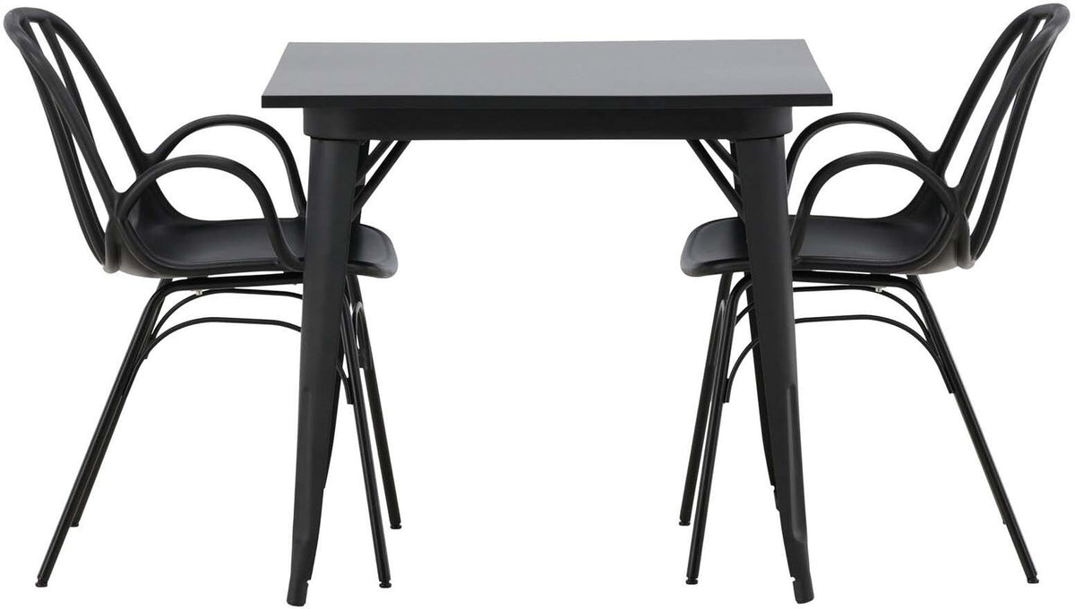 Tempe Esszimmerset + Dyrön 80cm/2St. in Schwarz präsentiert im Onlineshop von KAQTU Design AG. Esszimmerset ist von Venture Home