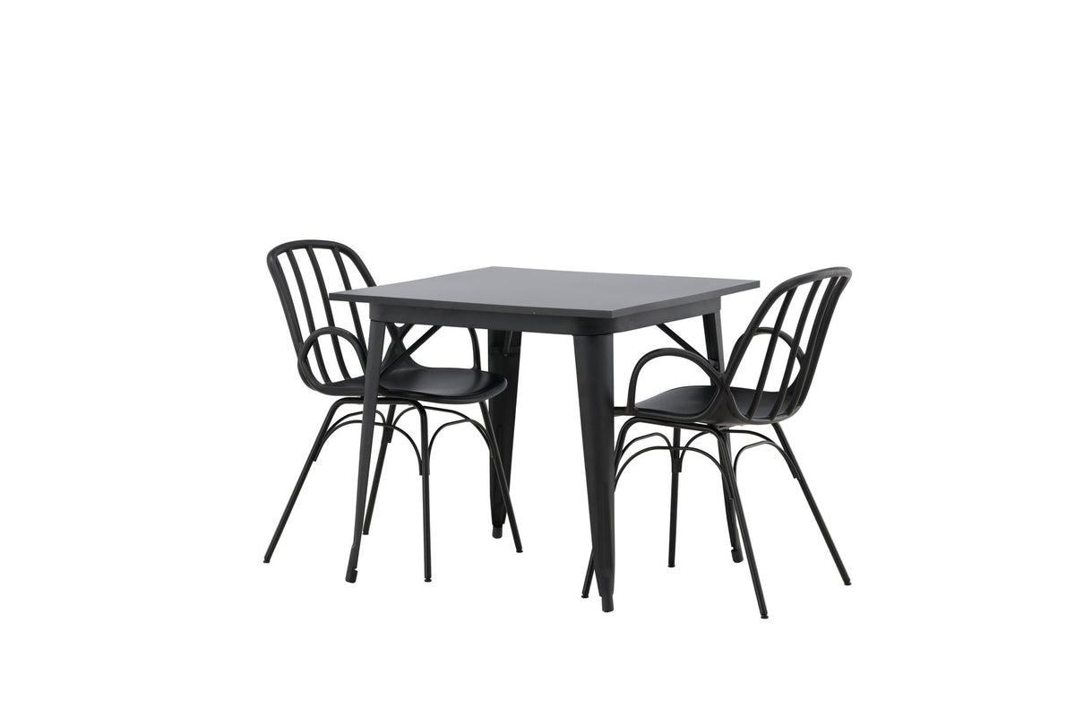 Tempe Esszimmerset + Dyrön 80cm/2St. in Schwarz präsentiert im Onlineshop von KAQTU Design AG. Esszimmerset ist von Venture Home