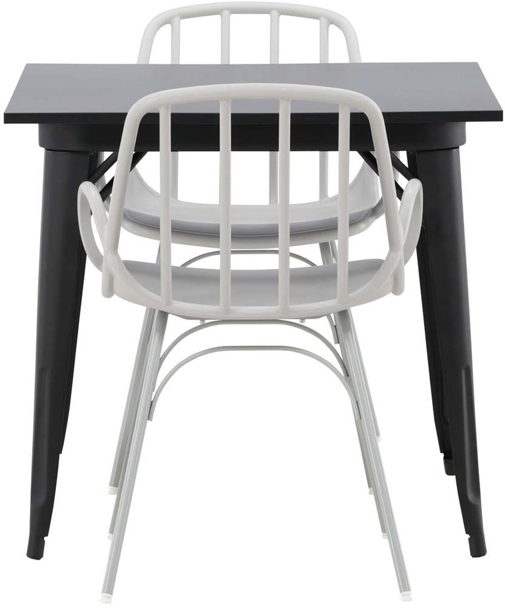 Modernes Esszimmerset Tempe mit pflegeleichtem Tisch und 2 komfortablen Dyrön Stühlen. Ideal für stilvolle Küchen und gesellige Runden.