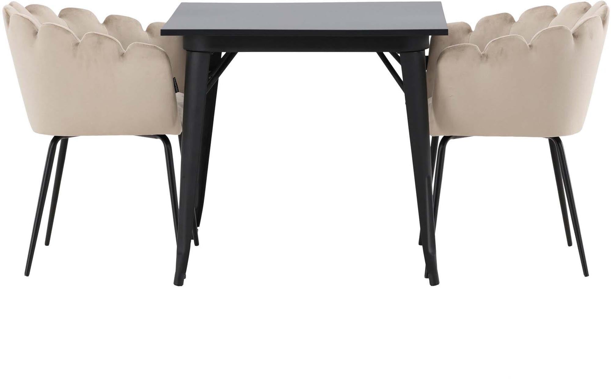 Modernes Tempe Esszimmerset mit Limhamn Arm, 80cm, 2er-Set.