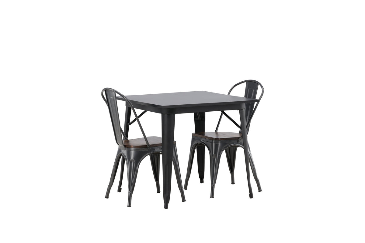 Tempe Esszimmerset + Tempe 80cm/2St. in Dunkelgrau, Walnuss präsentiert im Onlineshop von KAQTU Design AG. Esszimmerset ist von Venture Home
