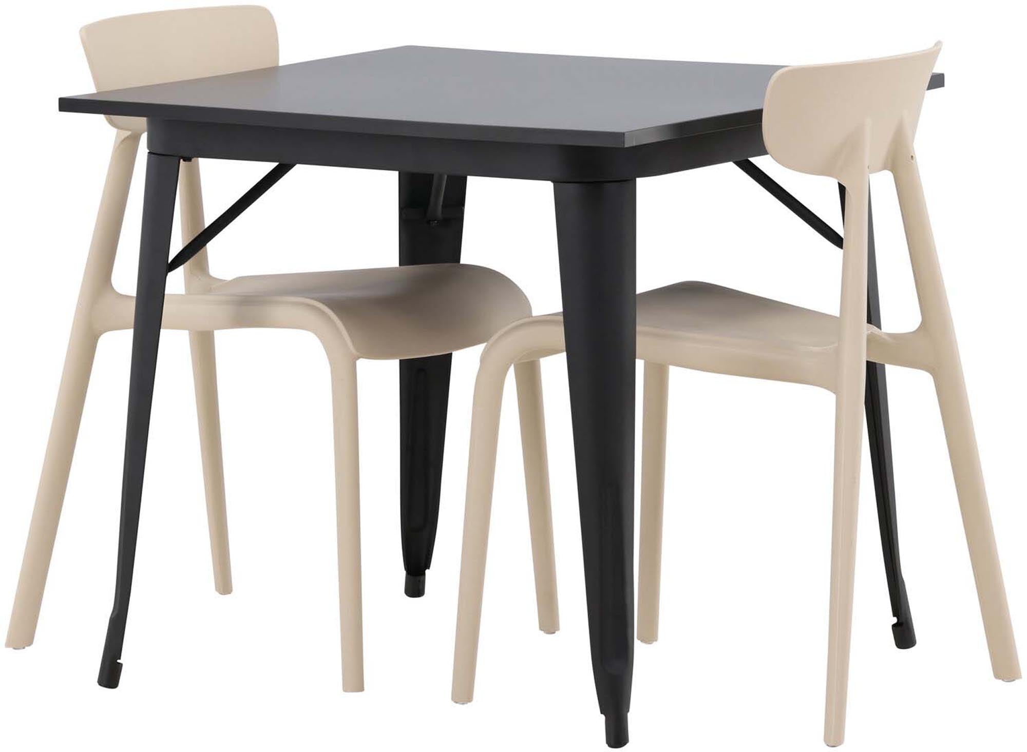 Stilvolles Esszimmerset Tempe mit 80cm Ursholmen-Stühlen von Venture Home. Ideal für kleine Küchen, skandinavisches Design, hoher Komfort.