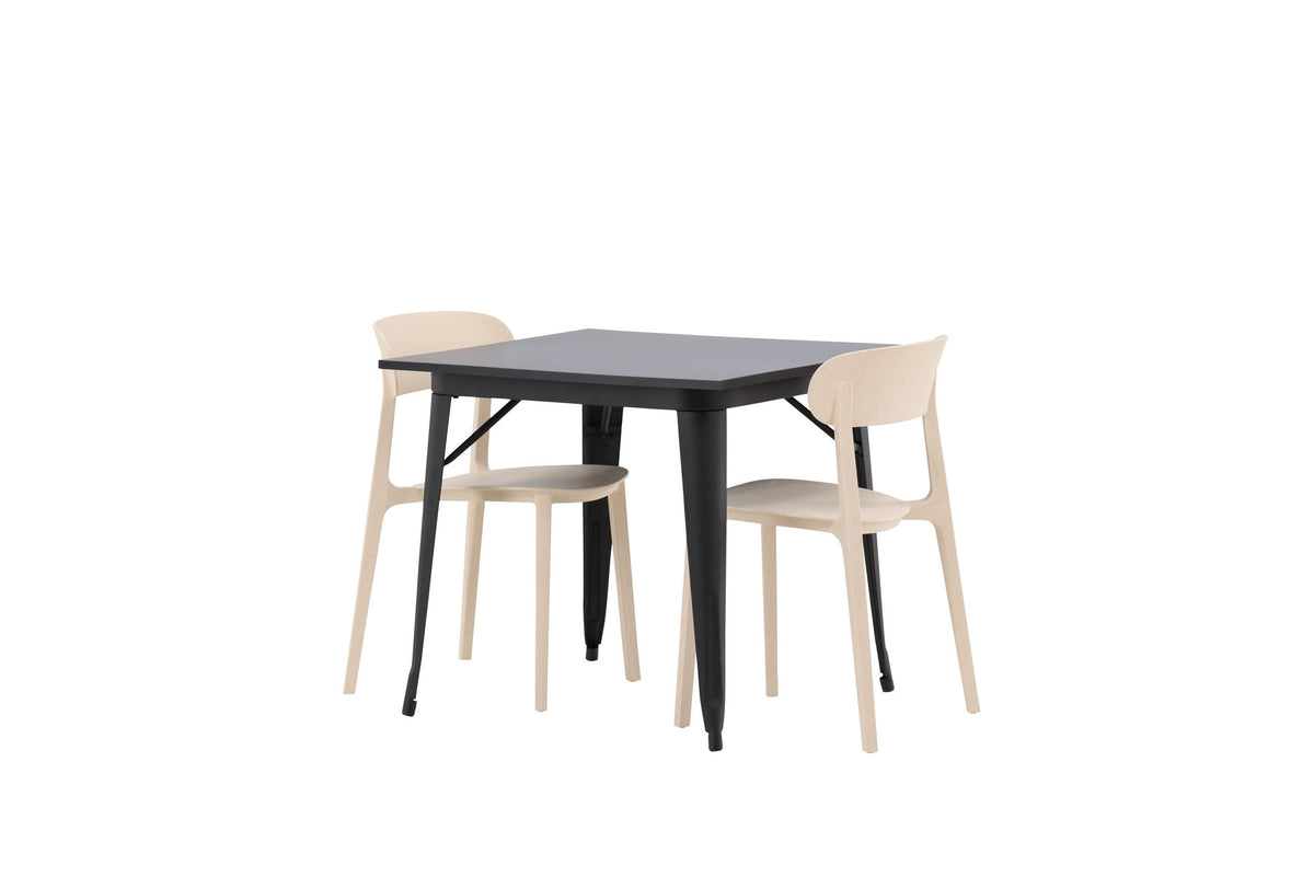 Tempe Esstisch + 2 x Åstol Esszimmerstuhl in Beige präsentiert im Onlineshop von KAQTU Design AG. Esszimmerset ist von Venture Home