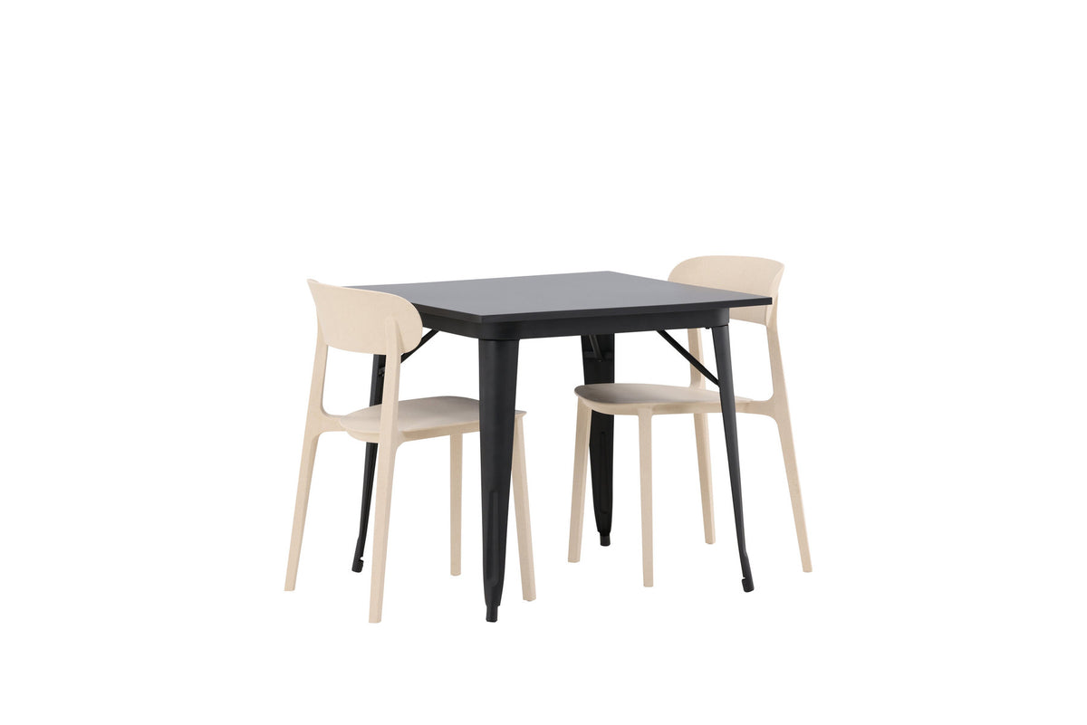 Tempe Esstisch + 2 x Åstol Esszimmerstuhl in Beige präsentiert im Onlineshop von KAQTU Design AG. Esszimmerset ist von Venture Home