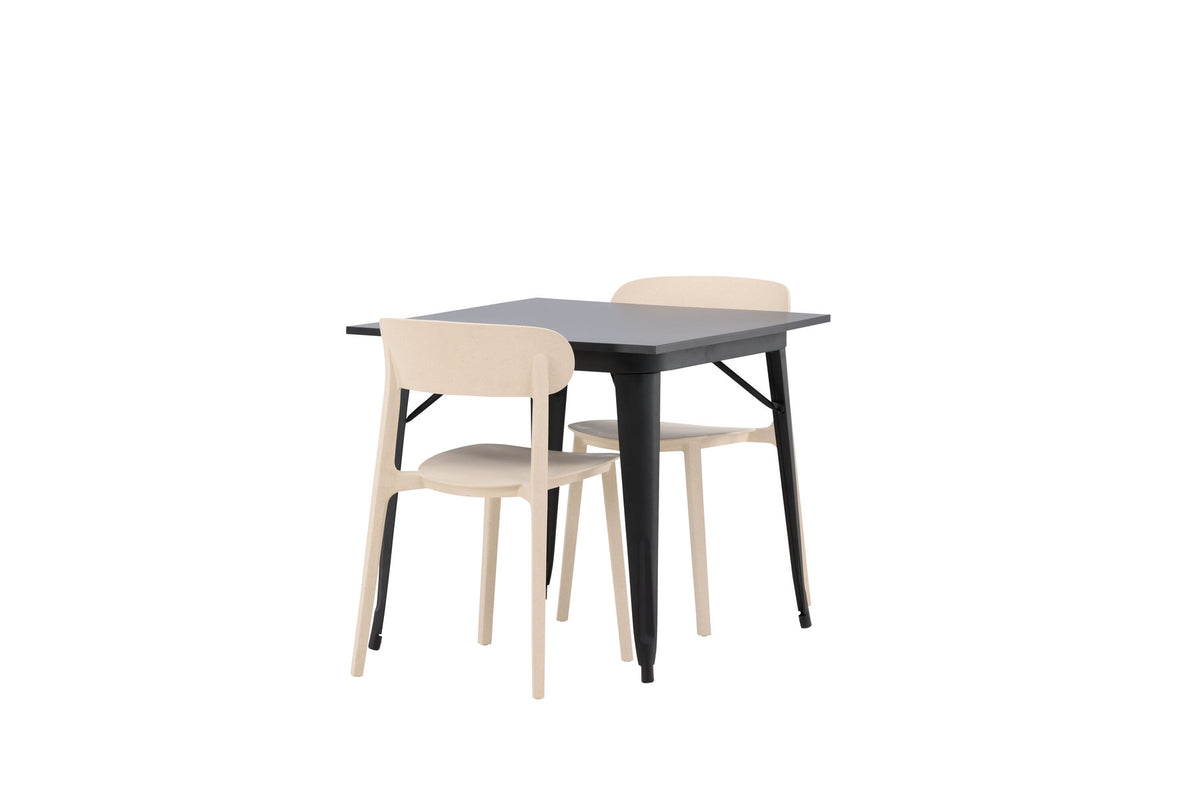 Tempe Esstisch + 2 x Åstol Esszimmerstuhl in Beige präsentiert im Onlineshop von KAQTU Design AG. Esszimmerset ist von Venture Home