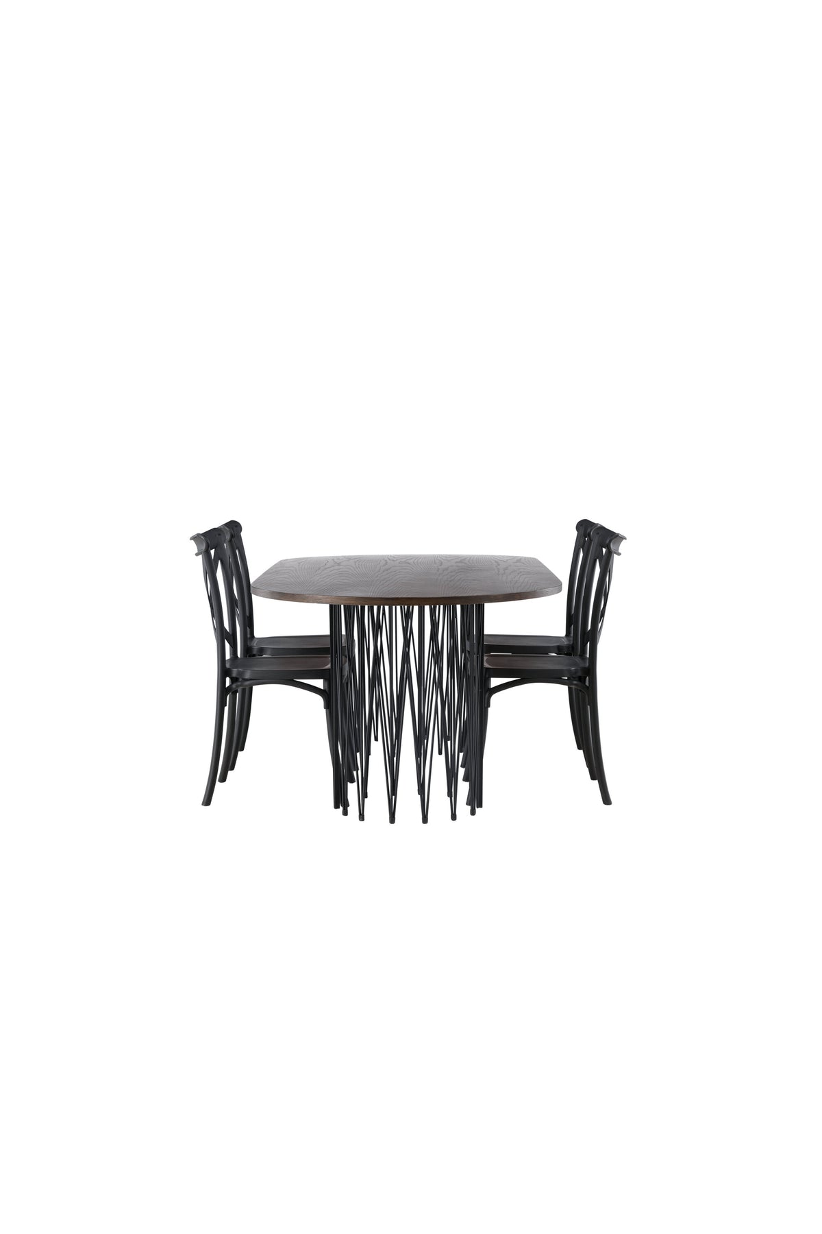 Stone Esszimmerset + Crosett 220cm/4St. in Schwarz präsentiert im Onlineshop von KAQTU Design AG. Esszimmerset ist von Venture Home