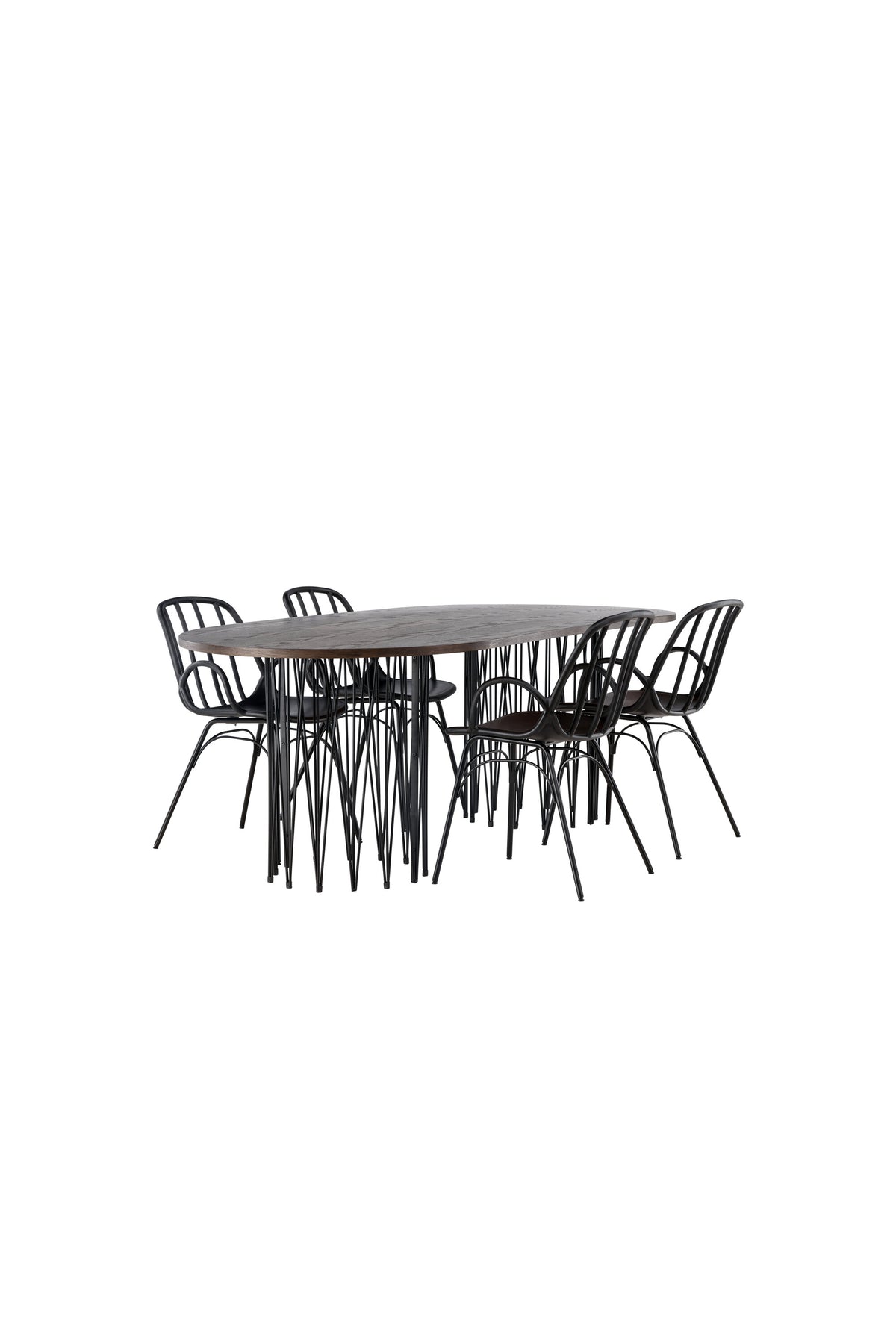 Stone Esszimmerset + Dyrön 220cm/4St. in Schwarz präsentiert im Onlineshop von KAQTU Design AG. Esszimmerset ist von Venture Home
