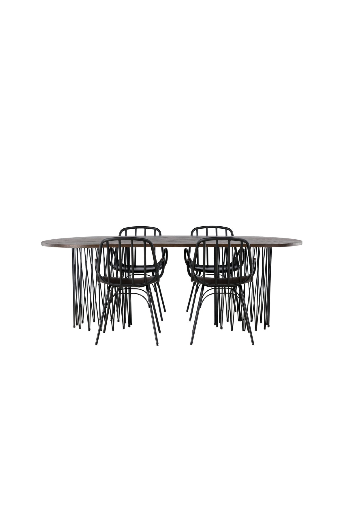 Stone Esszimmerset + Dyrön 220cm/4St. in Schwarz präsentiert im Onlineshop von KAQTU Design AG. Esszimmerset ist von Venture Home