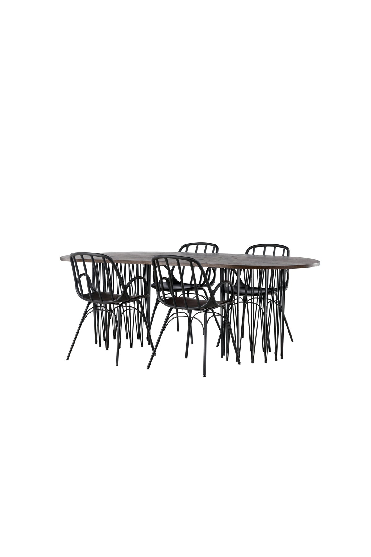 Stone Esszimmerset + Dyrön 220cm/4St. in Schwarz präsentiert im Onlineshop von KAQTU Design AG. Esszimmerset ist von Venture Home