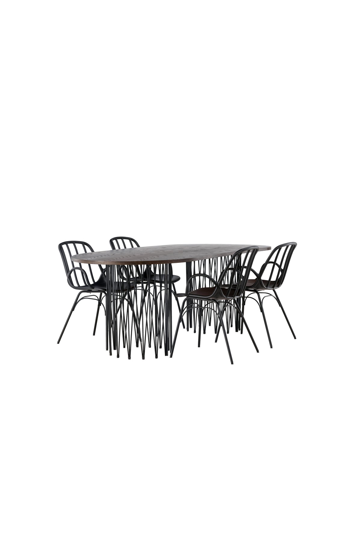 Stone Esszimmerset + Dyrön 220cm/4St. in Schwarz präsentiert im Onlineshop von KAQTU Design AG. Esszimmerset ist von Venture Home