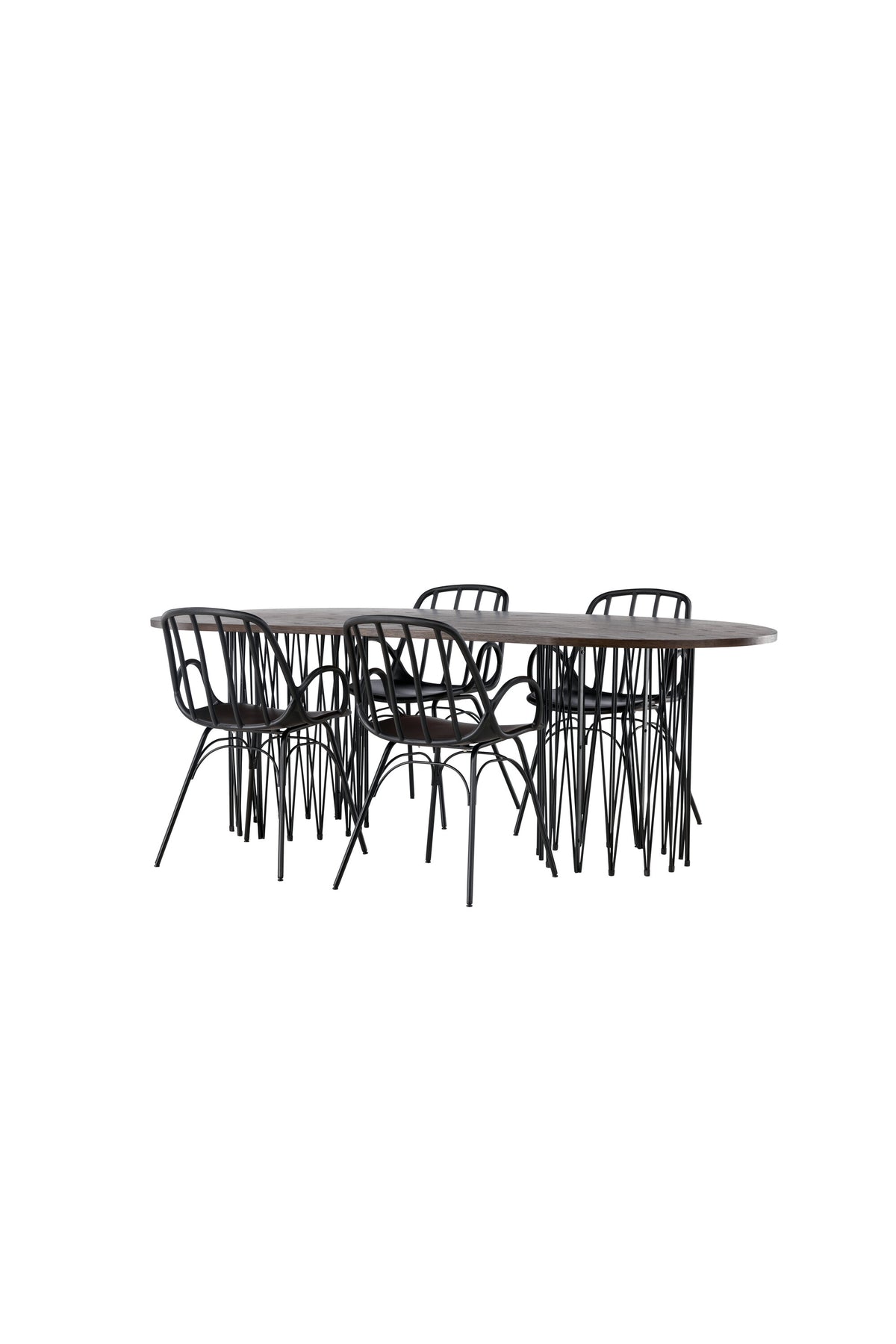 Stone Esszimmerset + Dyrön 220cm/4St. in Schwarz präsentiert im Onlineshop von KAQTU Design AG. Esszimmerset ist von Venture Home