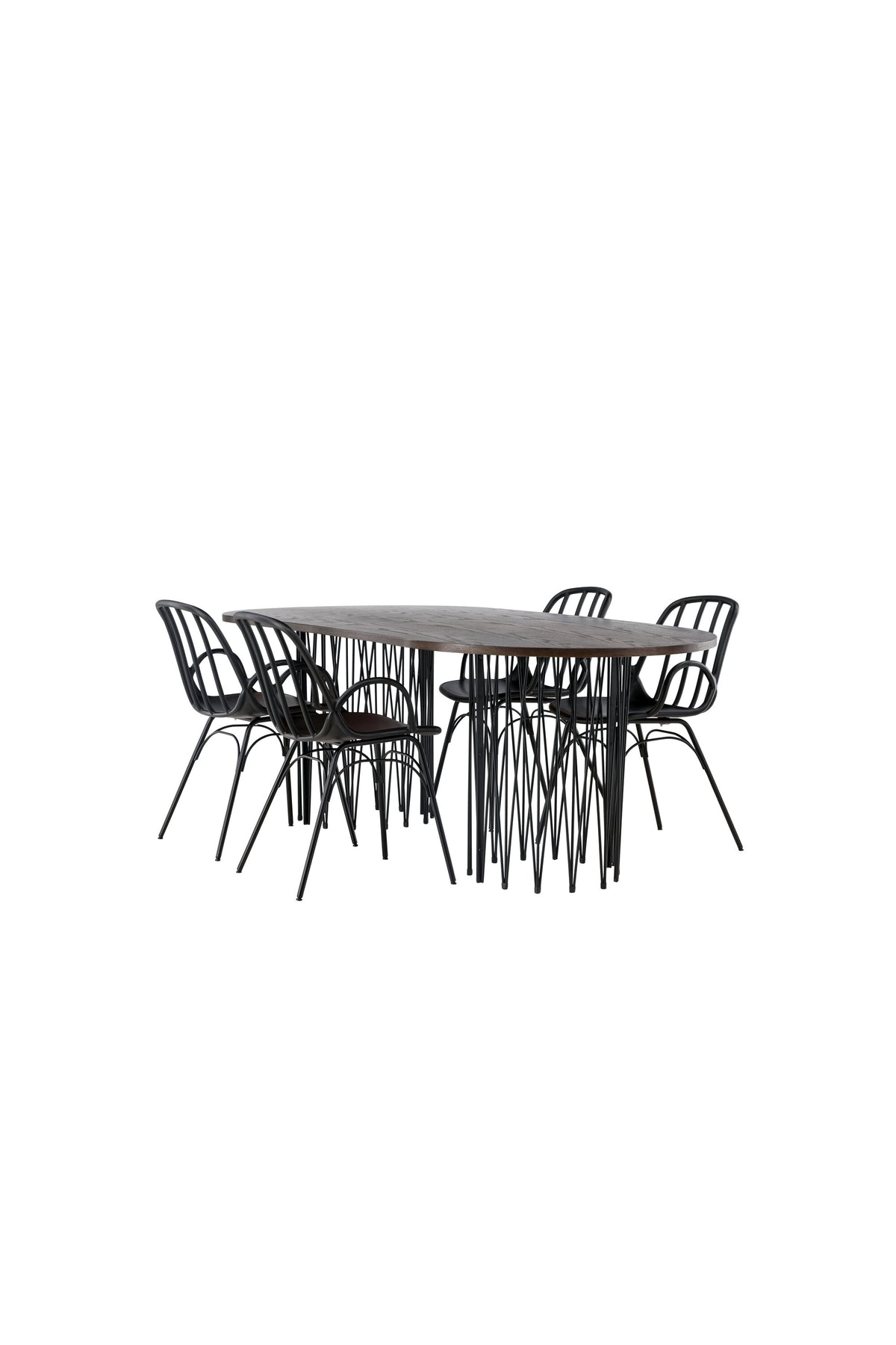 Stone Esszimmerset + Dyrön 220cm/4St. in Schwarz präsentiert im Onlineshop von KAQTU Design AG. Esszimmerset ist von Venture Home