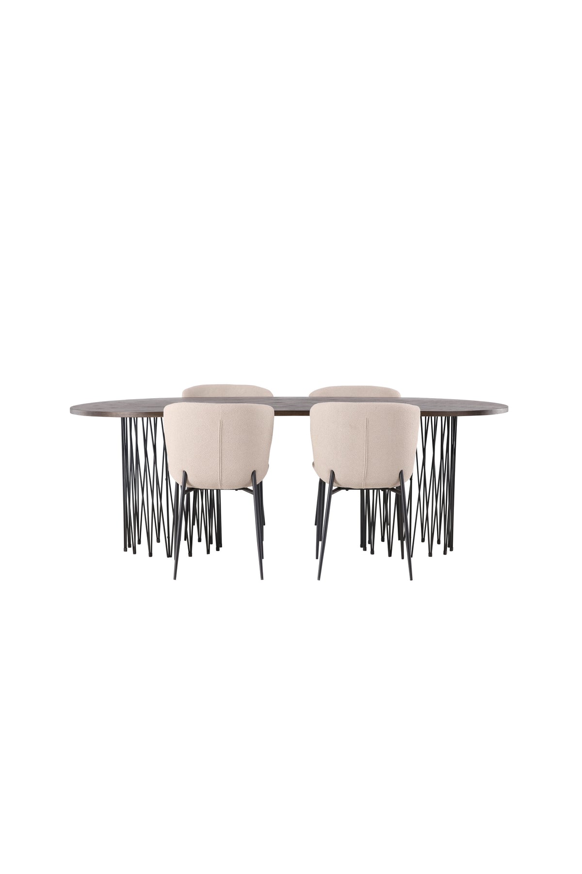 Stone Esszimmerset + Modesto 220cm/4St. in Schwarz, Beige präsentiert im Onlineshop von KAQTU Design AG. Esszimmerset ist von Venture Home
