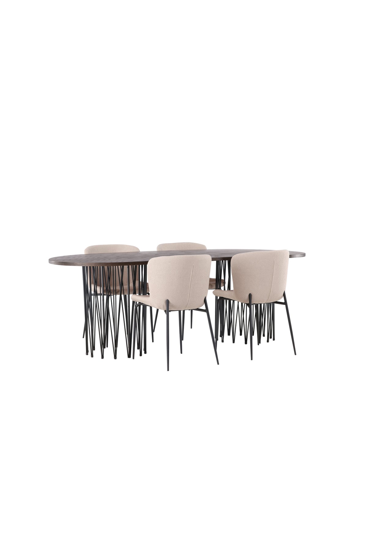Stone Esszimmerset + Modesto 220cm/4St. in Schwarz, Beige präsentiert im Onlineshop von KAQTU Design AG. Esszimmerset ist von Venture Home